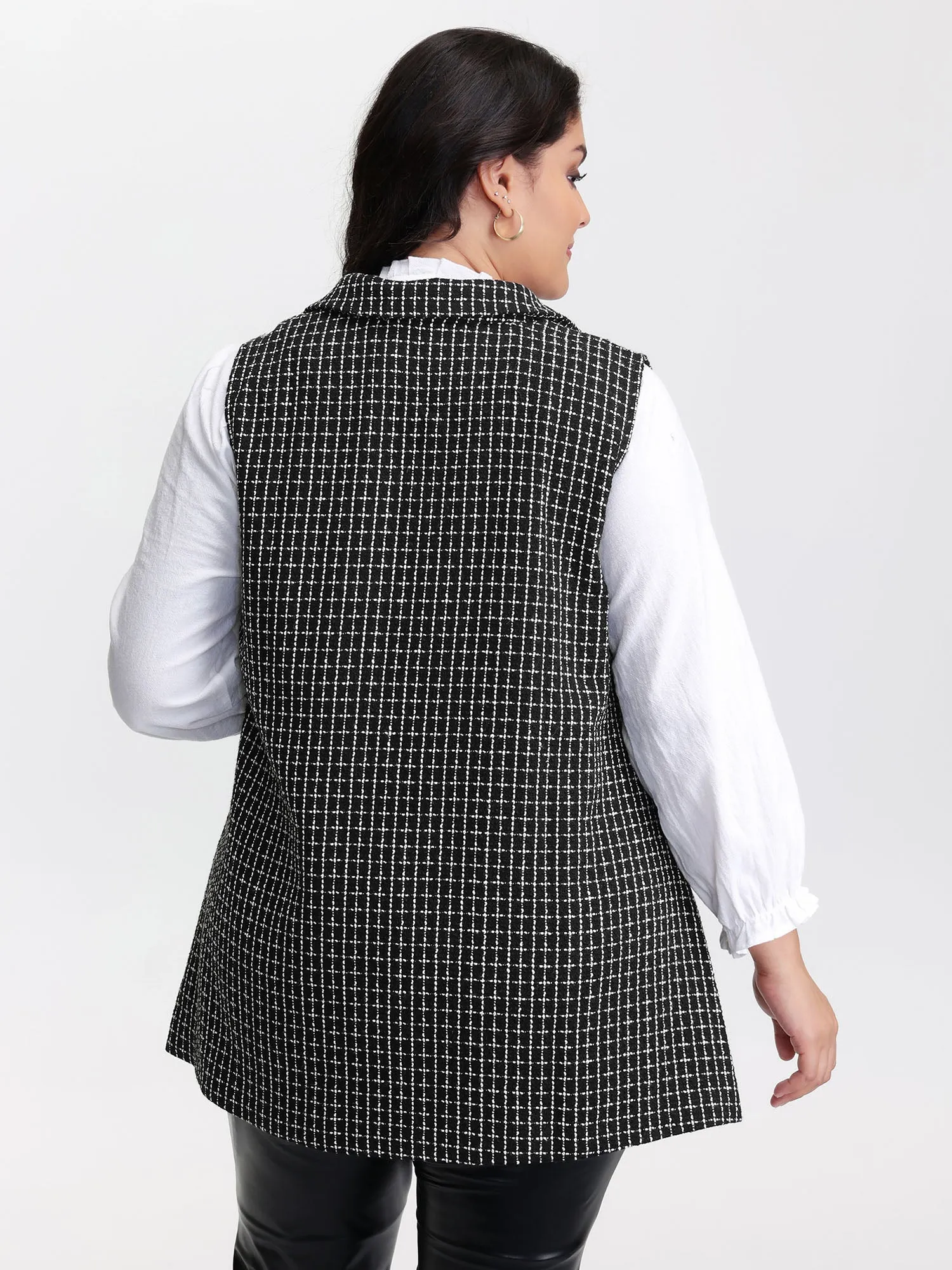 Tweed Long Pockets Notched Lapels Vest sold by Bloomchic product image thumbnail 4