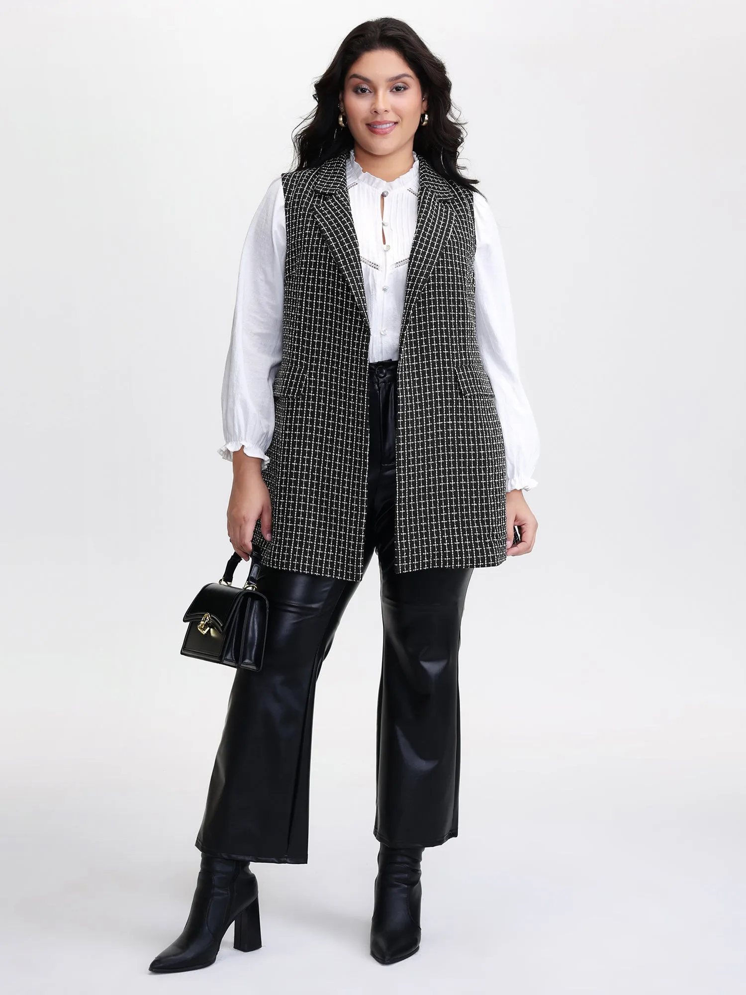 Tweed Long Pockets Notched Lapels Vest sold by Bloomchic product image thumbnail 2