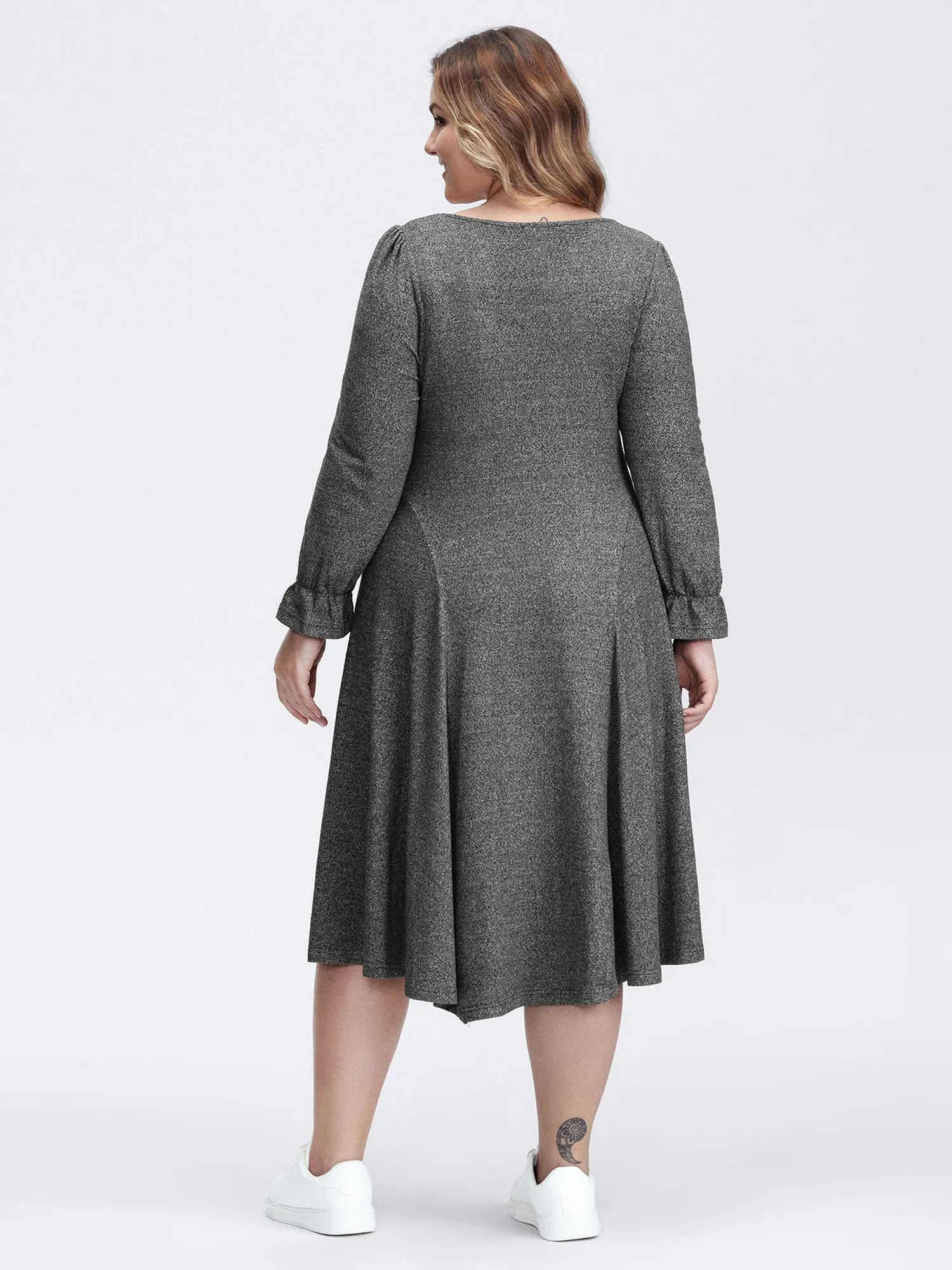 Supersoft Stretchy Waist-Defining Knit Midi Dress sold by Bloomchic product image thumbnail 4