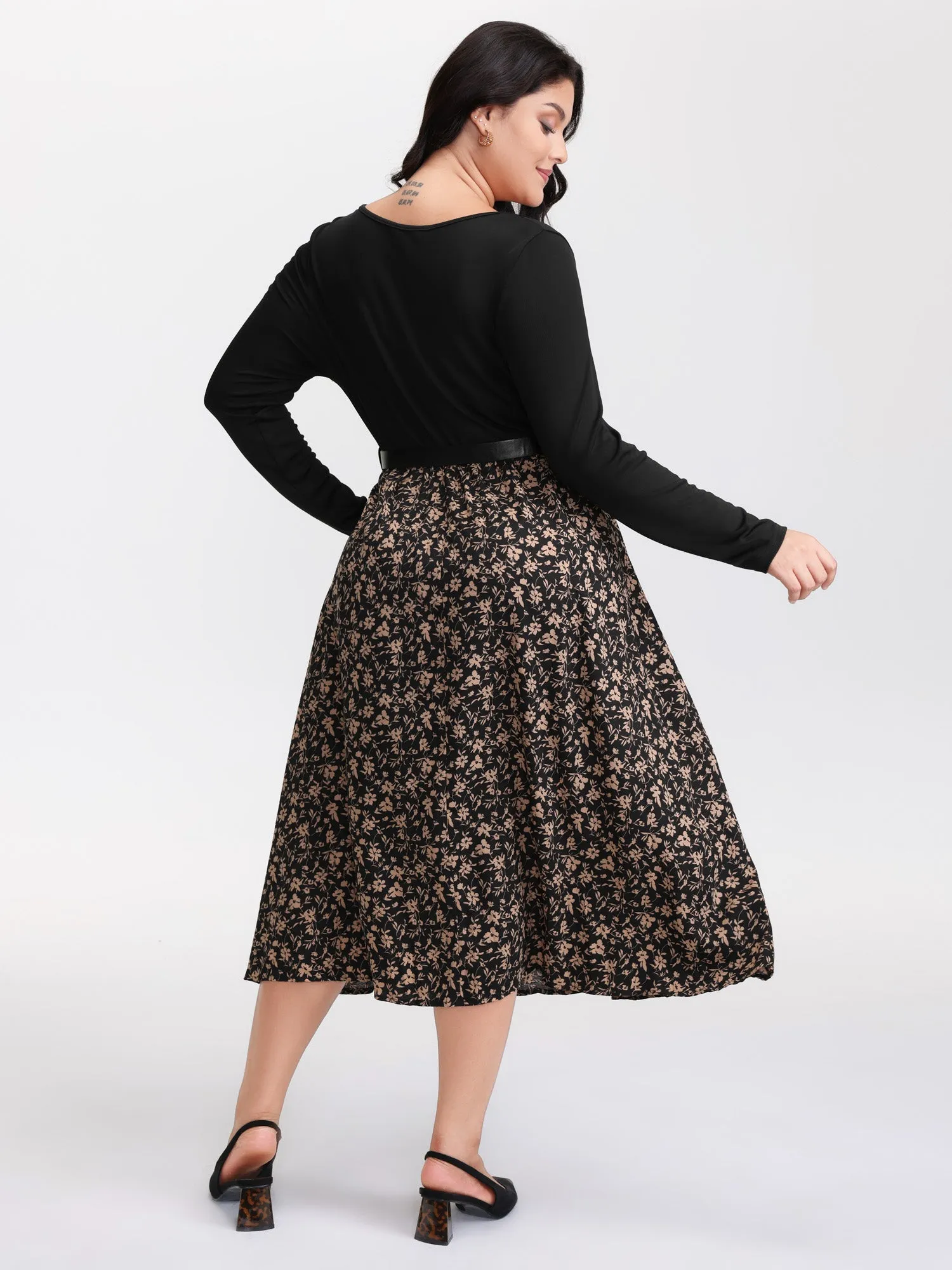 Floral Ruched Detachable Belt Maxi Dress sold by Bloomchic product image thumbnail 4