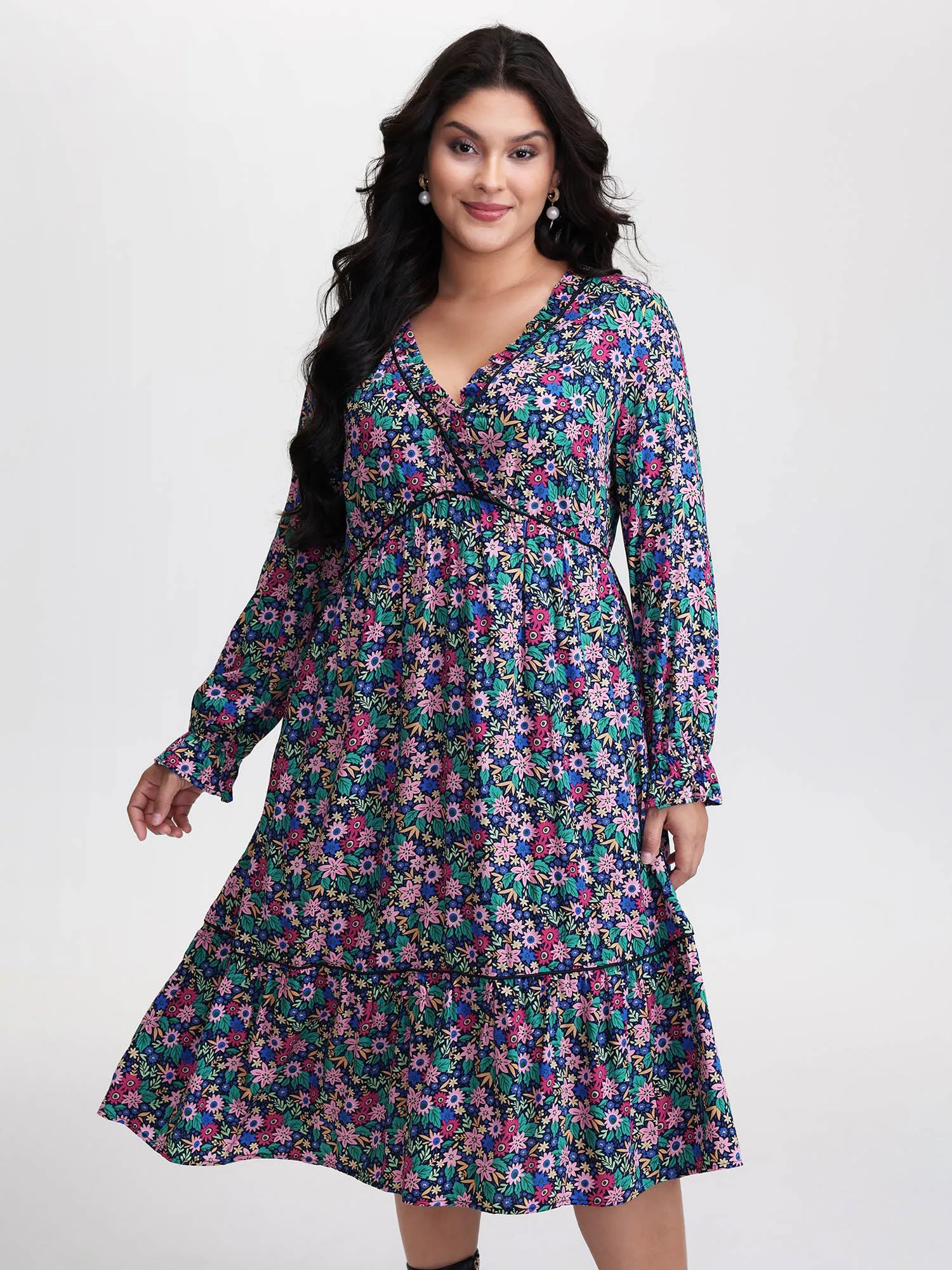 Supersoft Ribbon Floral Print Midi Dress sold by Bloomchic