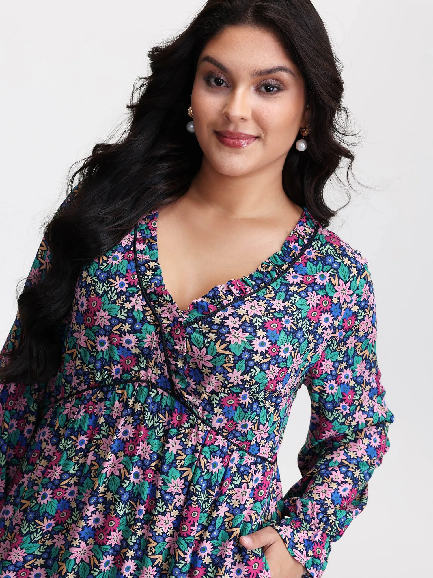 Supersoft Ribbon Floral Print Midi Dress sold by Bloomchic product image thumbnail 2