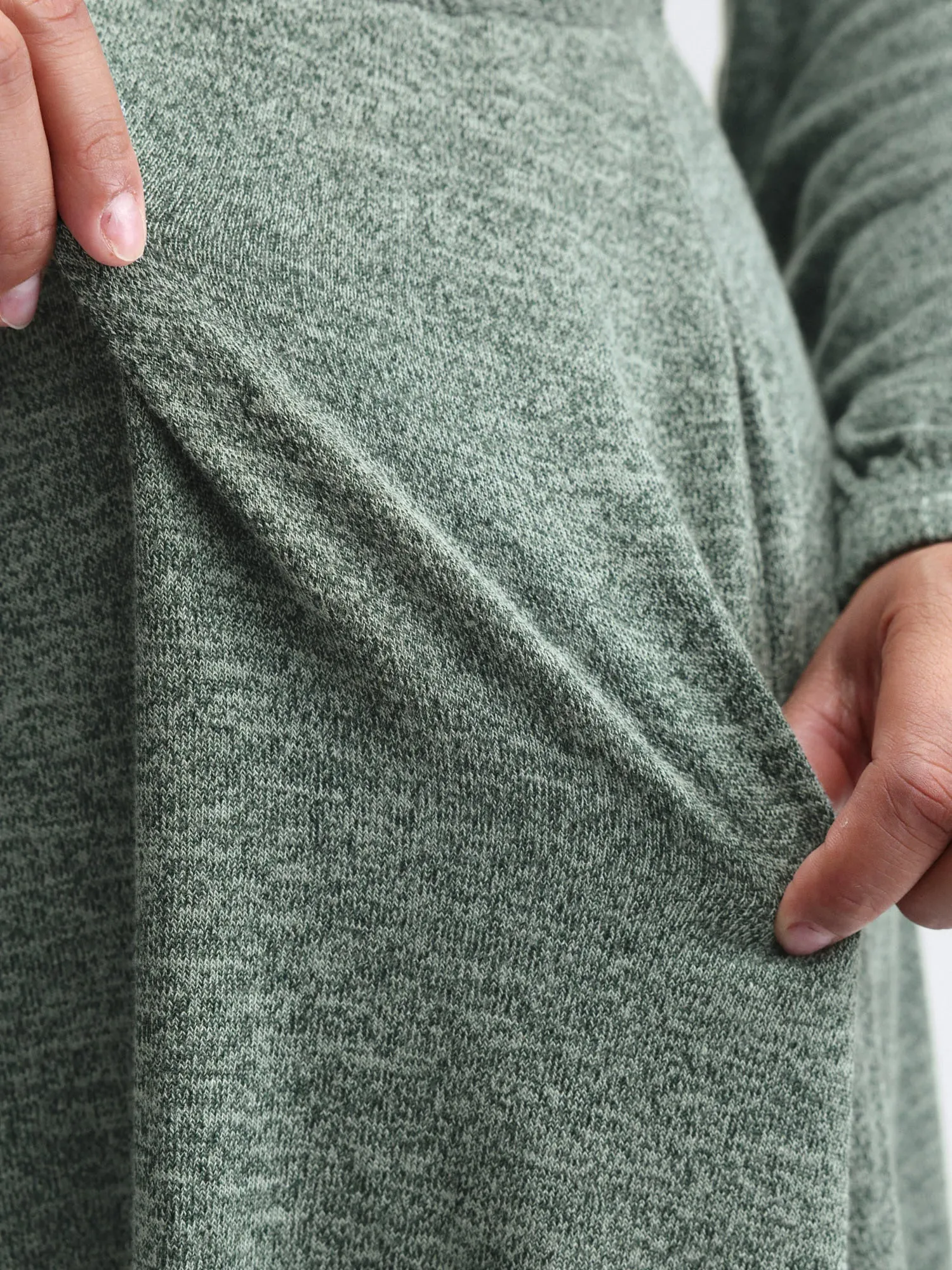 Knit Textured Stretchy Shirred Knee-Length Dress sold by Bloomchic product image thumbnail 4