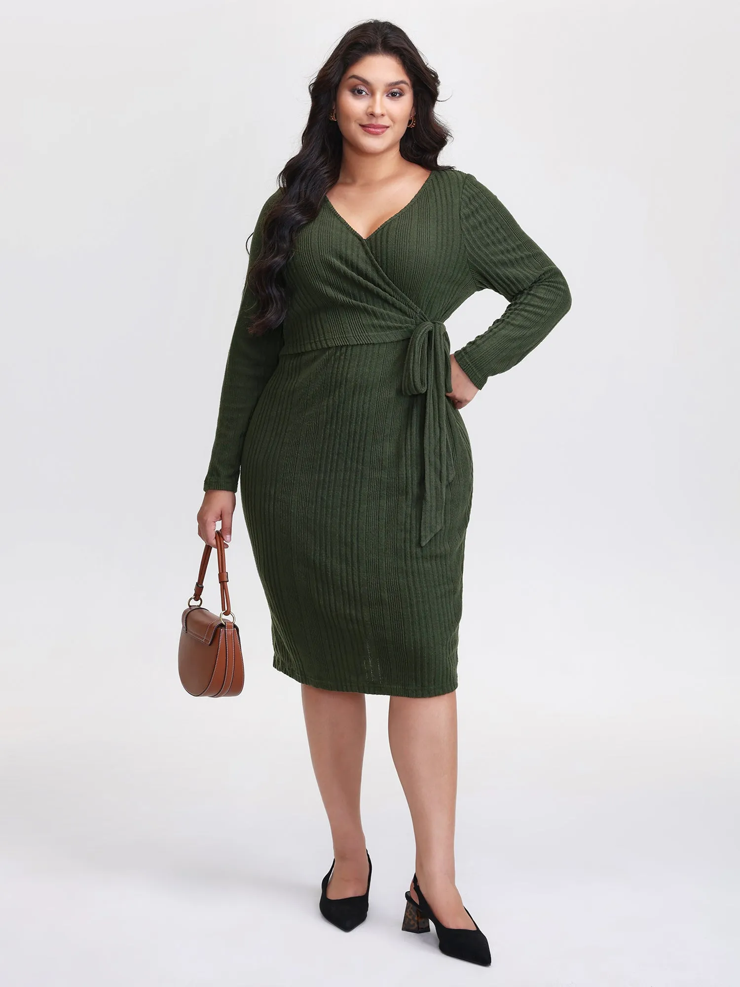 Pit Strip Tie-Knot Slit Sheath Midi Dress sold by Bloomchic product image thumbnail 3