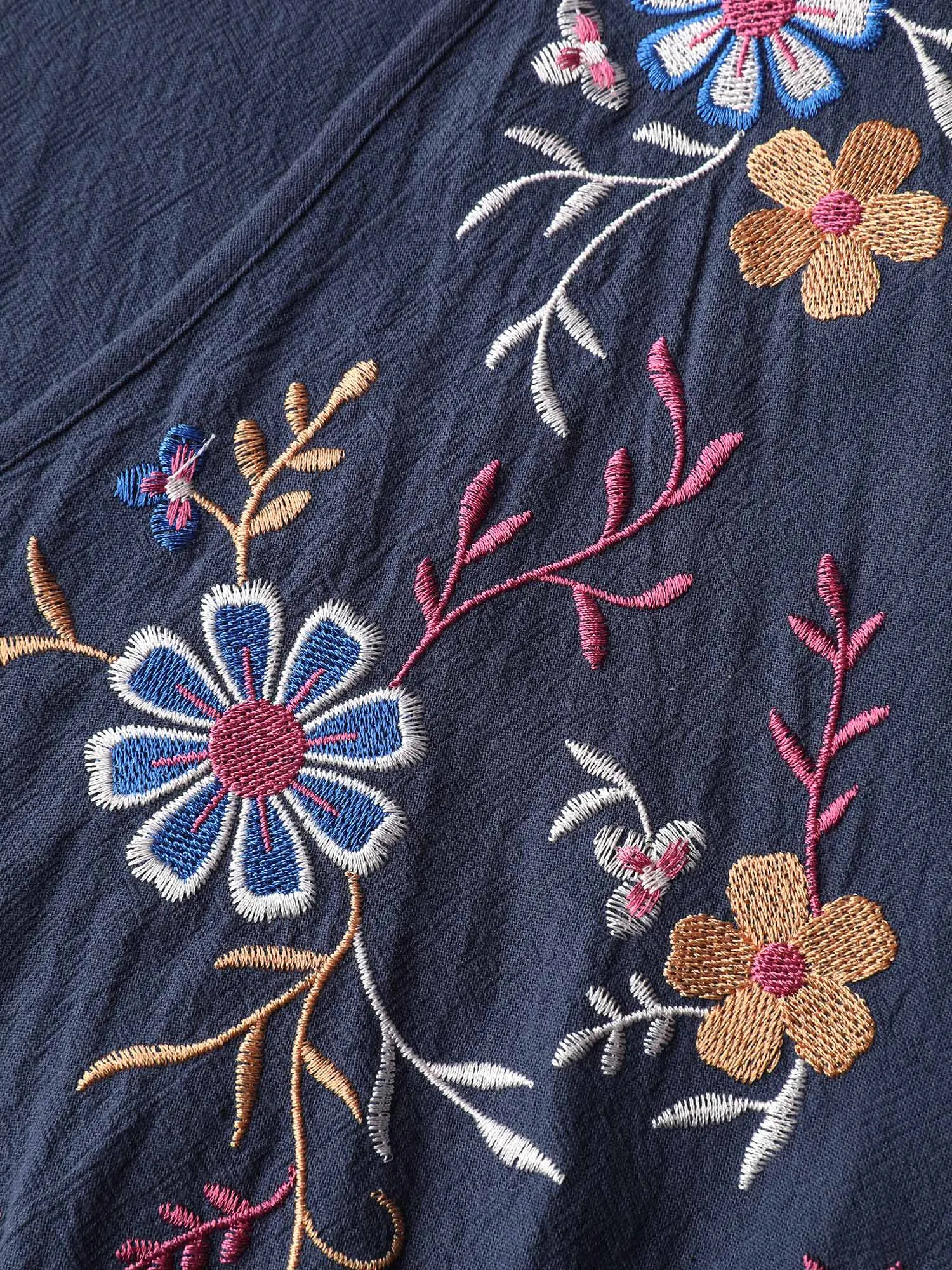 Pure Cotton Embroidered Neckline Midi Dress sold by Bloomchic product image thumbnail 5