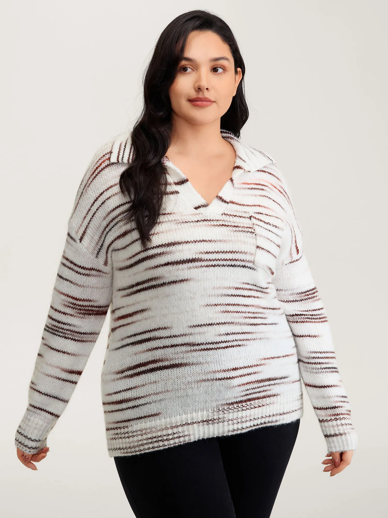 Stretchy Polo Collar Patch Pocket Pullover sold by Bloomchic