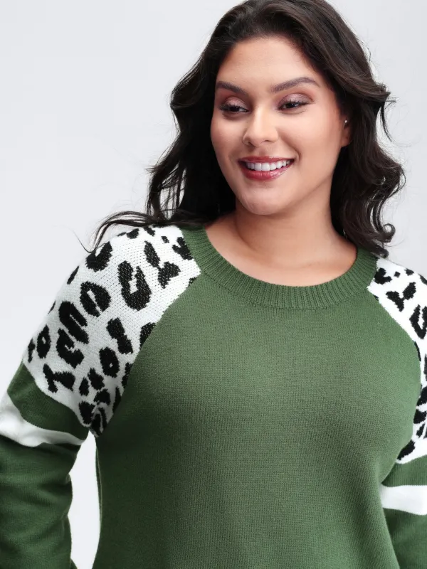 Supersoft Leopard Print Raglan Sleeve Pullover sold by Bloomchic