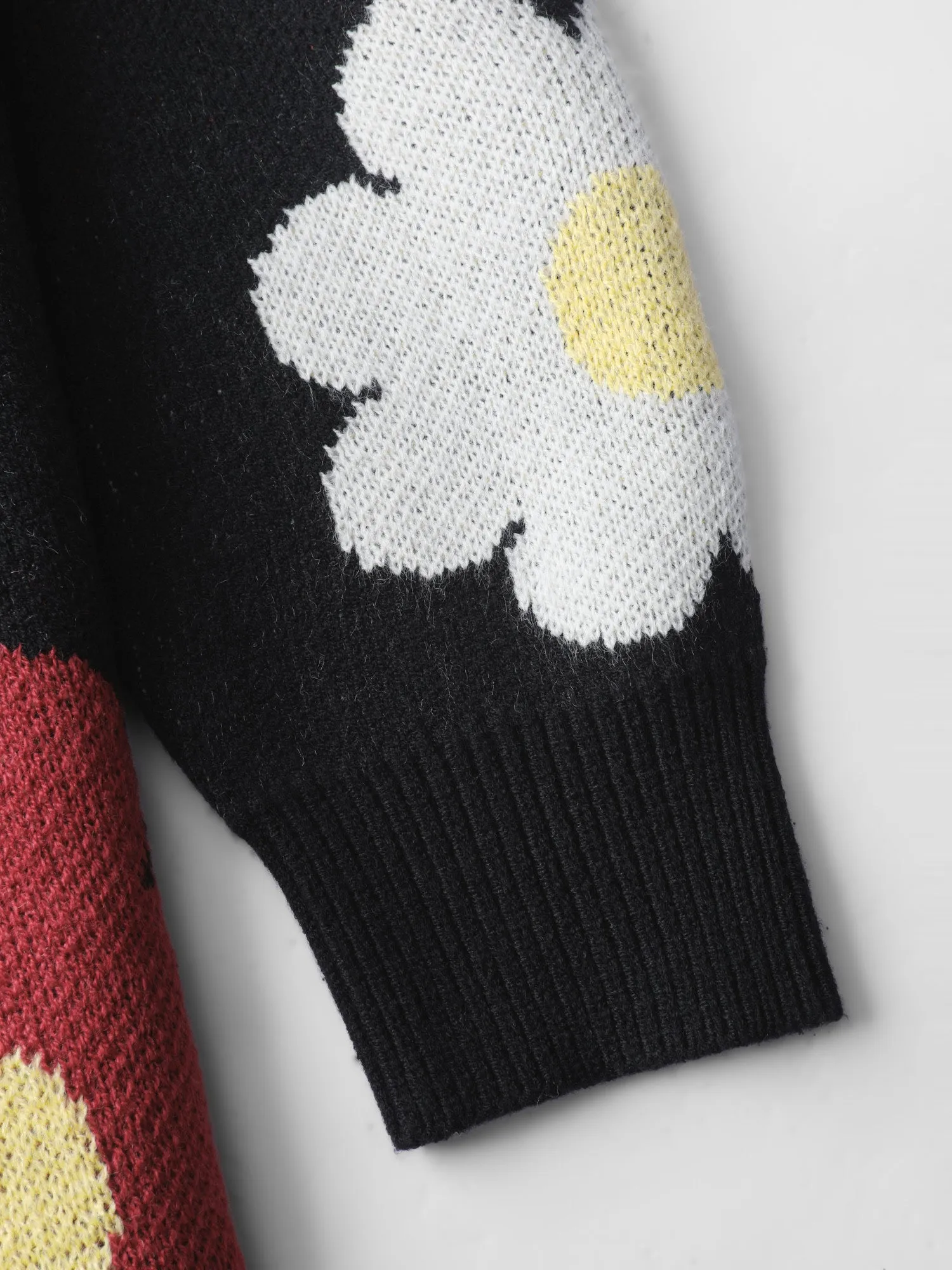 Flower Pattern Jacquard Crew Neck Pullover sold by Bloomchic product image thumbnail 5