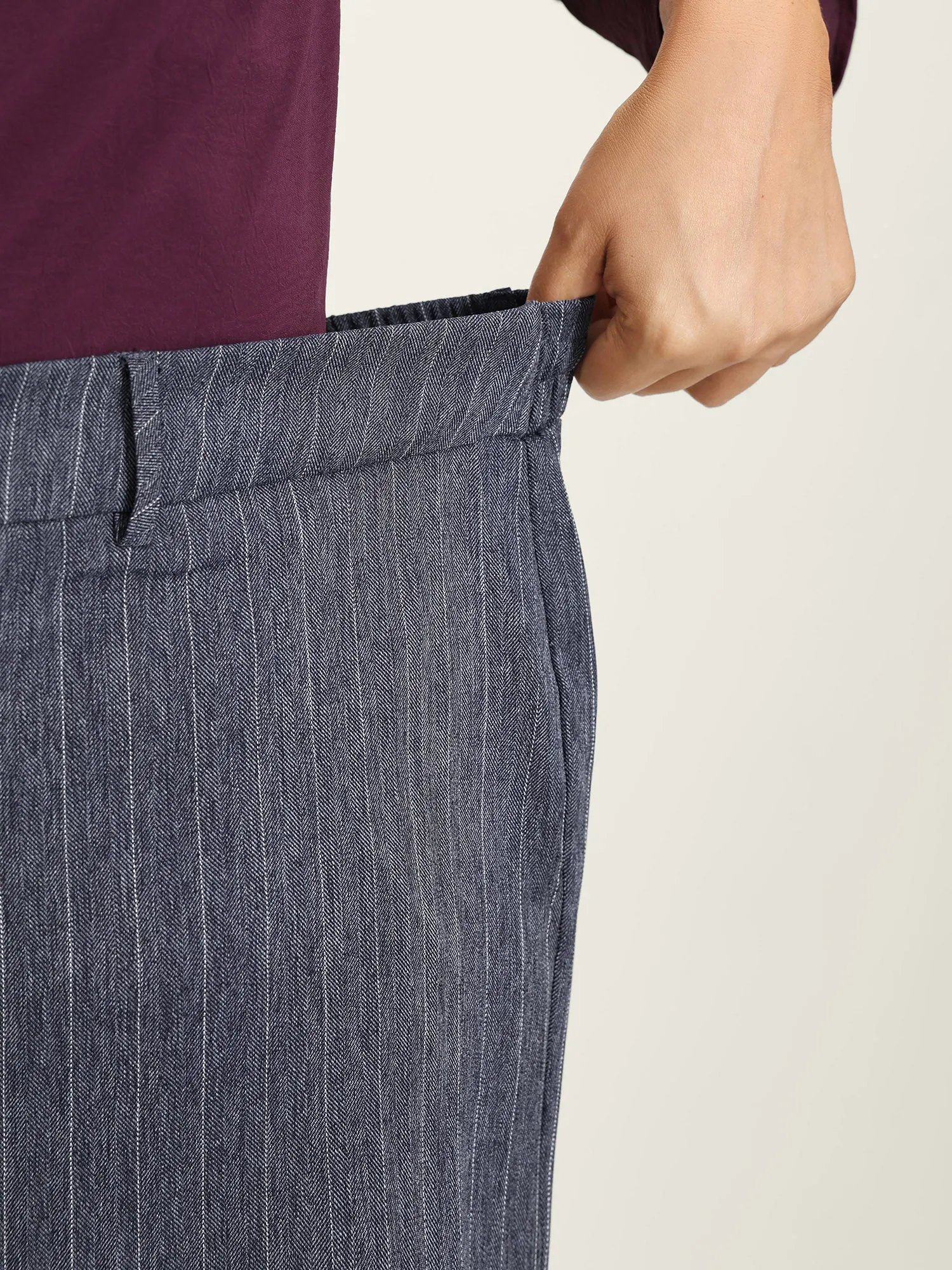 Striped Button Wide-Leg Pants sold by Bloomchic product image thumbnail 4