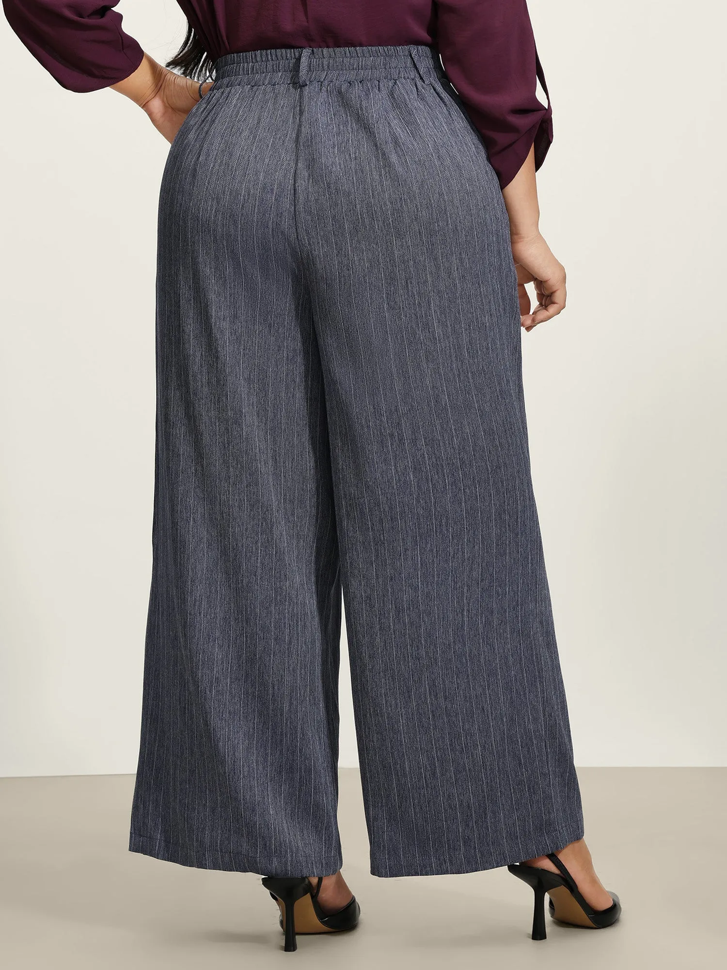 Striped Button Wide-Leg Pants sold by Bloomchic product image thumbnail 5