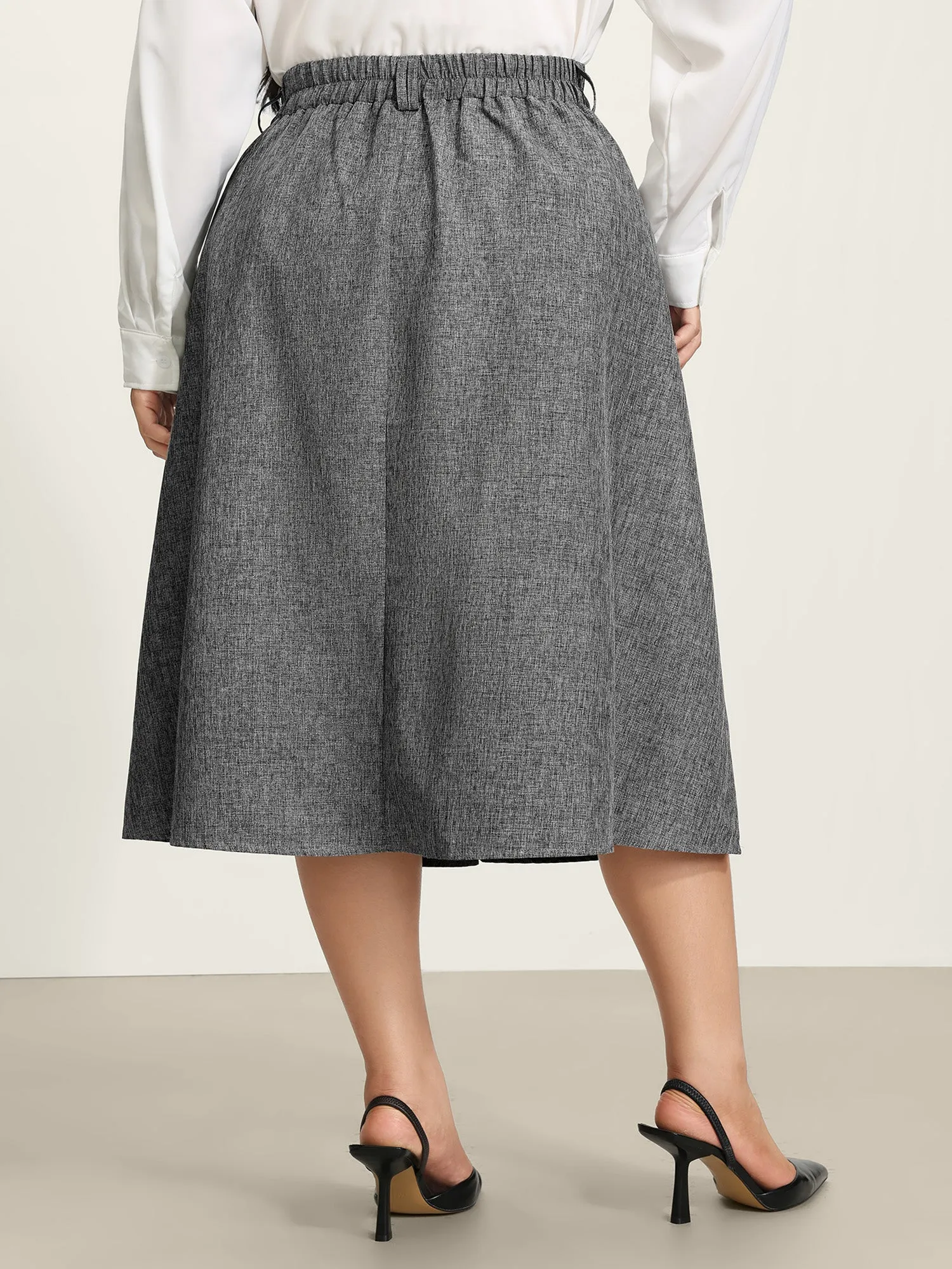 Textured Flared Solid Maxi Skirt sold by Bloomchic product image thumbnail 5
