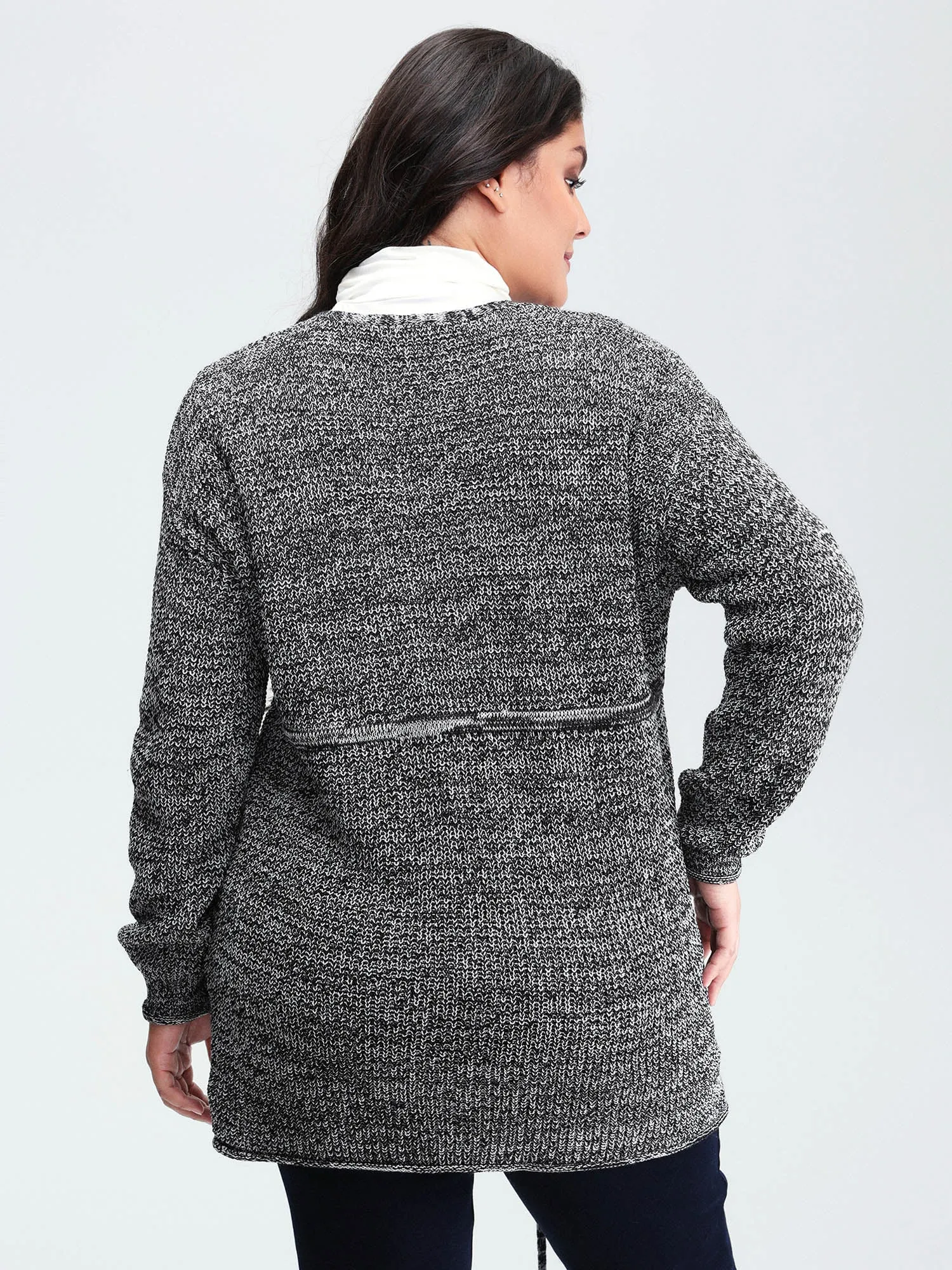 Heather Adjustable Waist Drawstring Knit Cardigan sold by Bloomchic product image thumbnail 5