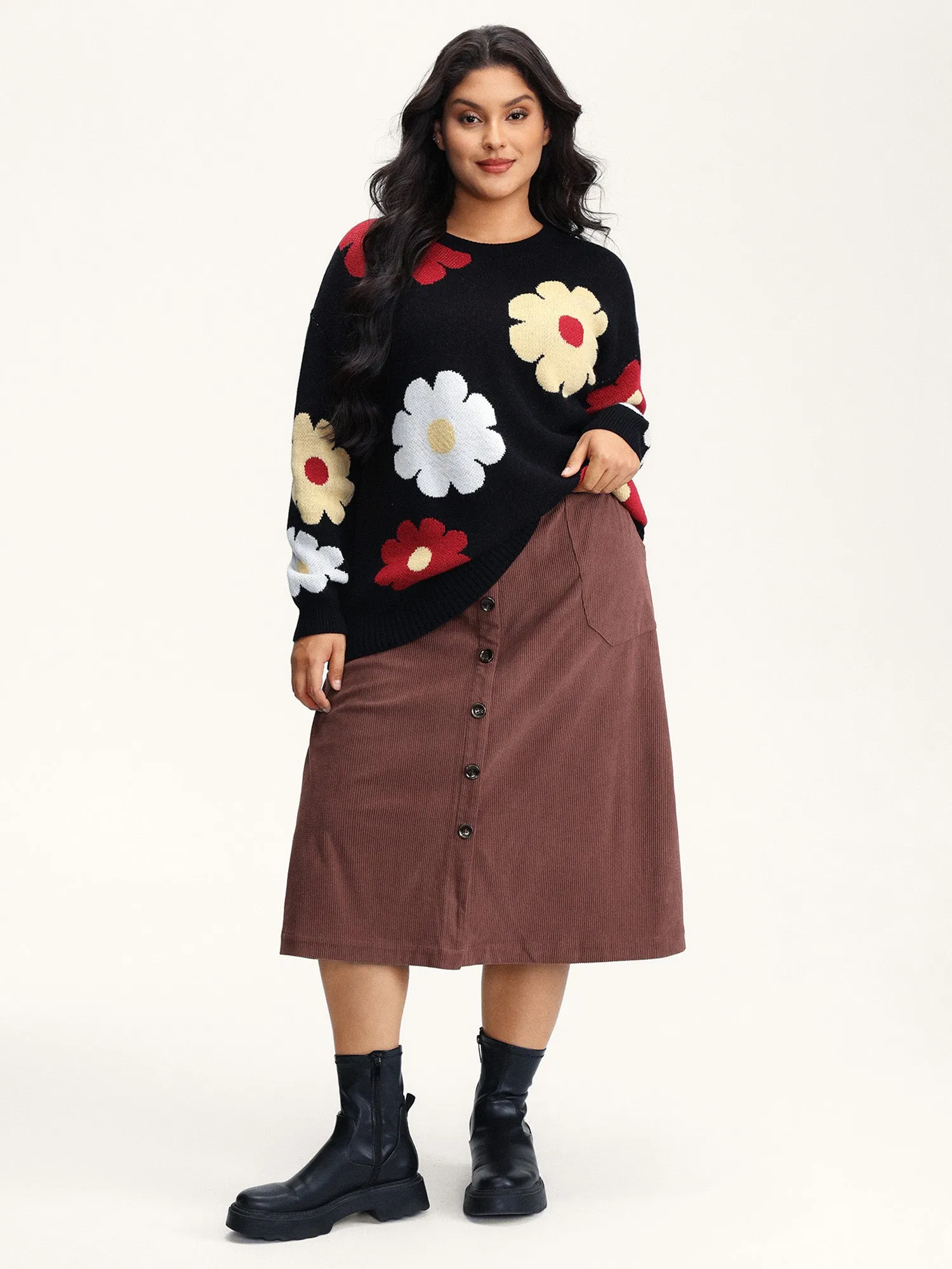 Snowflake Effect Button Detail Maxi Skirt sold by Bloomchic product image thumbnail 2