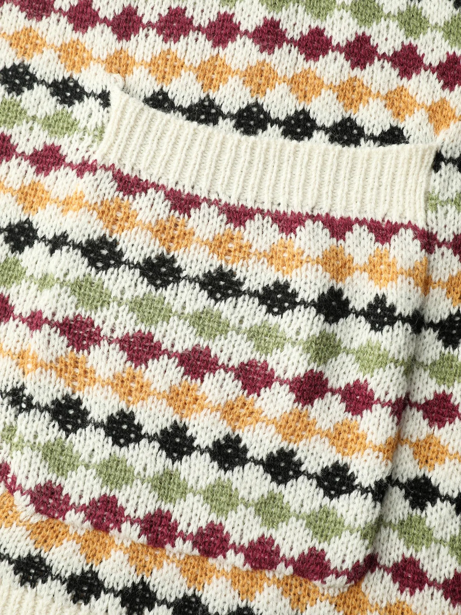 Colorful Dots Open-Front Pockets Knit Cardigan sold by Bloomchic product image thumbnail 5