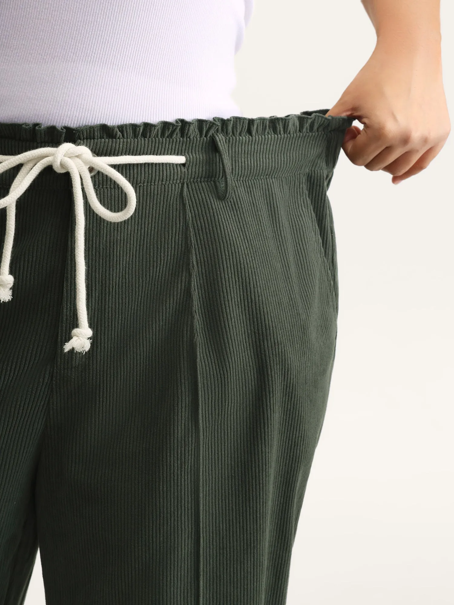 Textured Drawstring Waist Pleated Pants sold by Bloomchic product image thumbnail 4