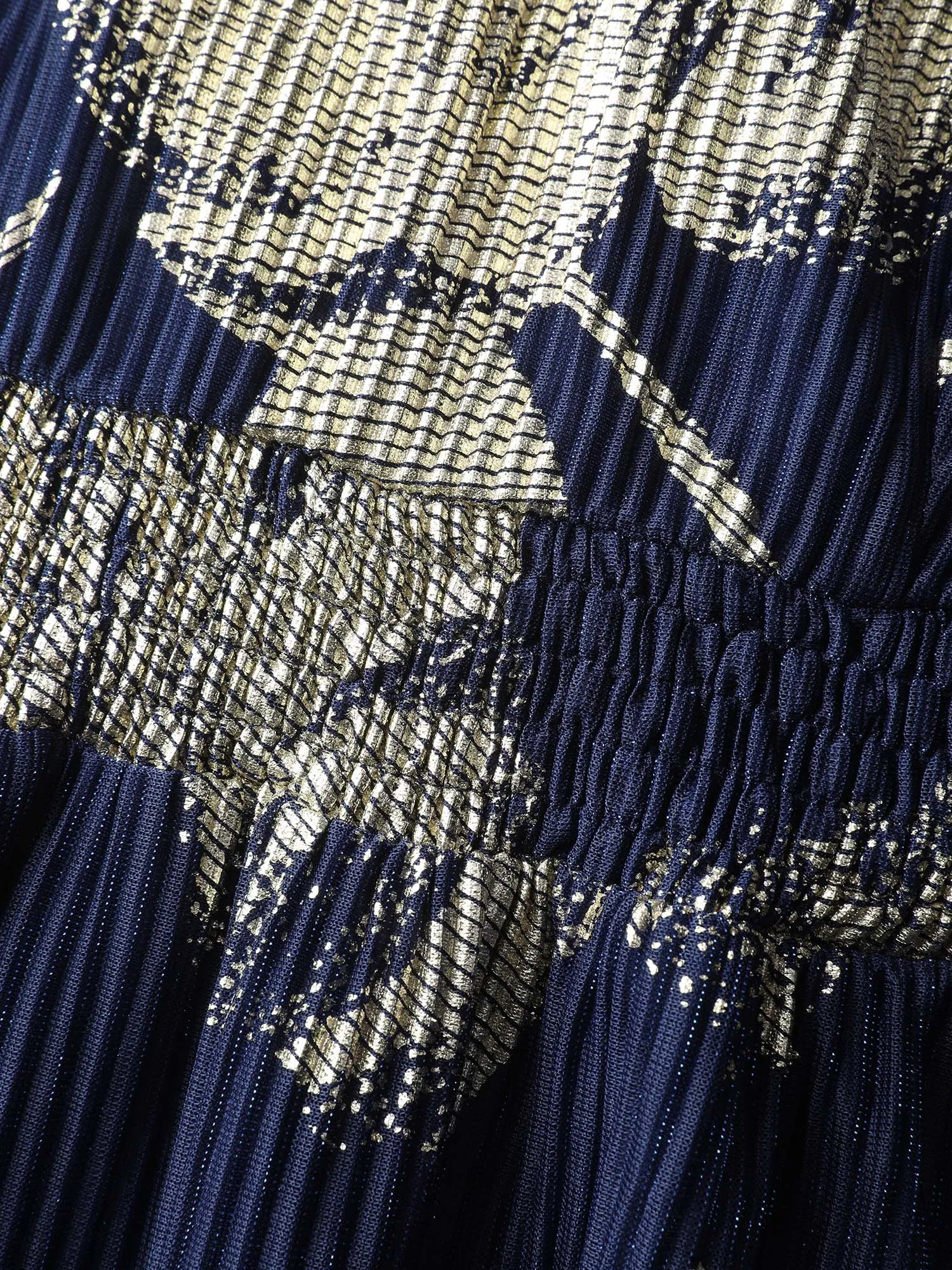 Hot Stamped Fall Leaf Shirred Mini Dress sold by Bloomchic product image thumbnail 5