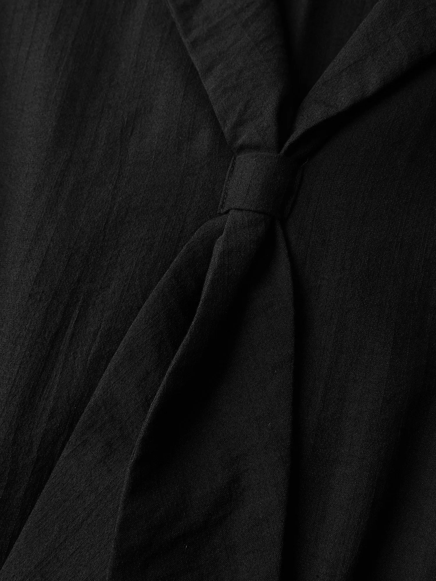 Blazer Collar Pleated Sleeve Rayon Midi Dress sold by Bloomchic product image thumbnail 5