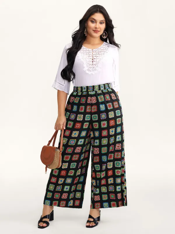 Floral Collage Colorful Wide-Leg Pants sold by Bloomchic
