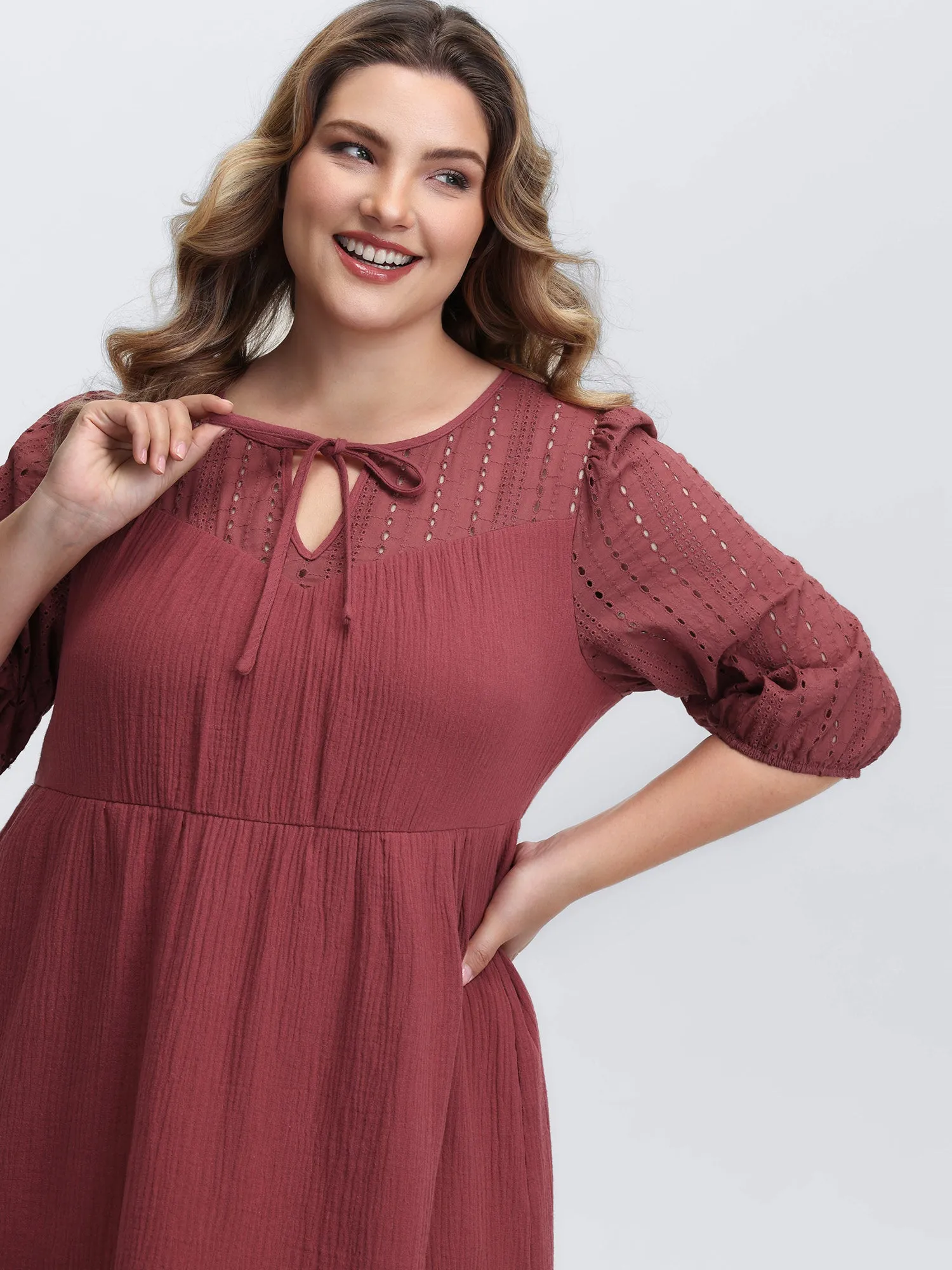 Pure Cotton Cut-Out Tiered Midi Dress sold by Bloomchic product image thumbnail 2