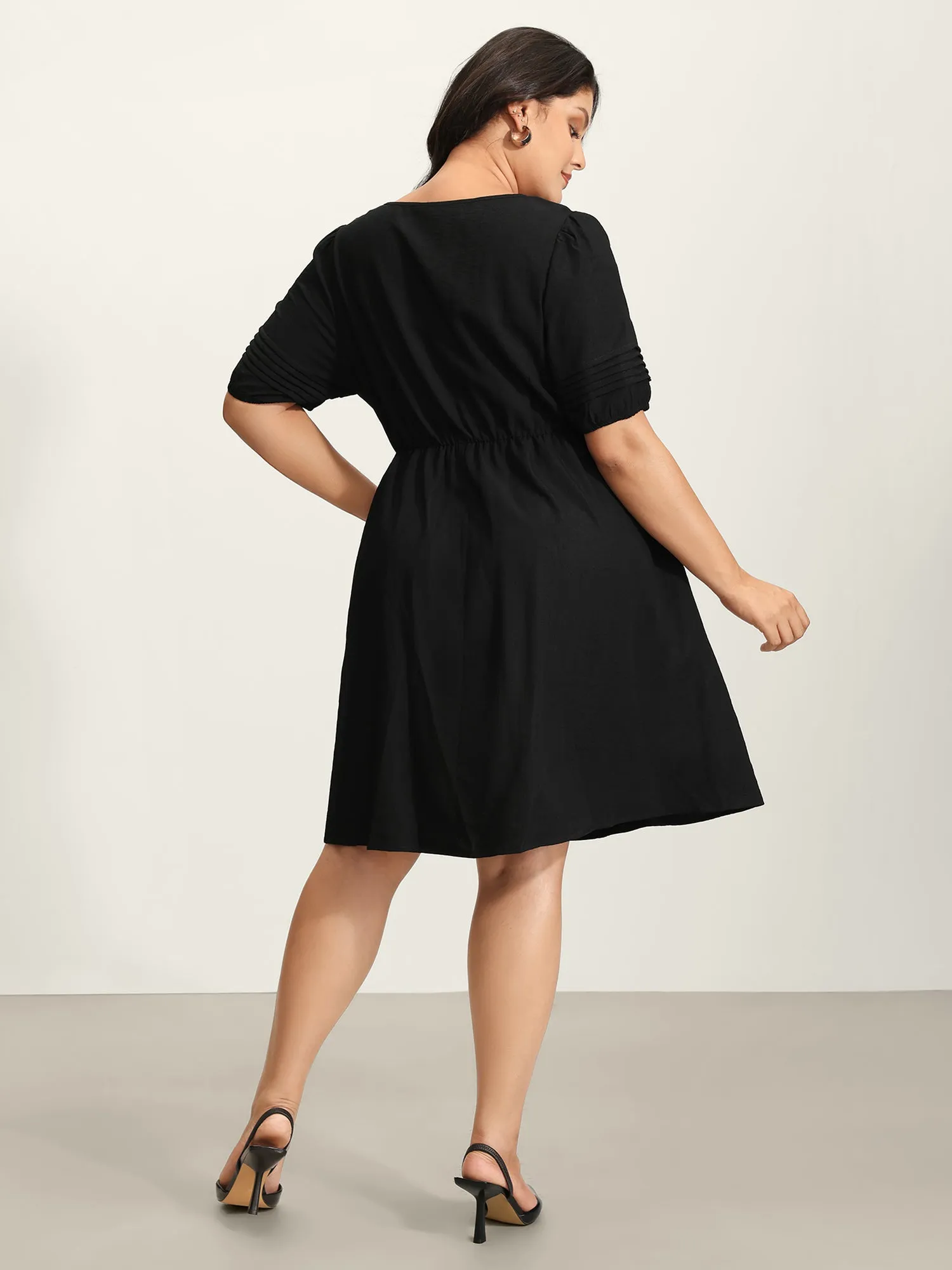 Lace Puffy Sleeve Knee-Length Dress sold by Bloomchic product image thumbnail 5