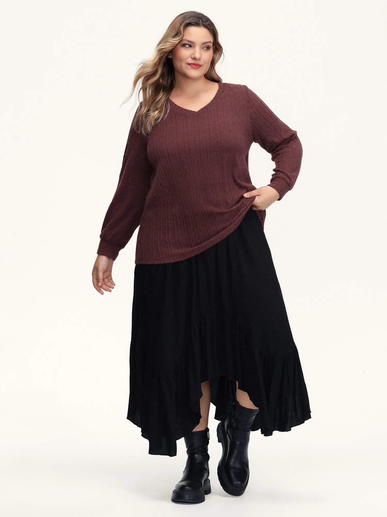 Textured Stretchy Furry Fabric T-Shirt sold by Bloomchic product image thumbnail 3