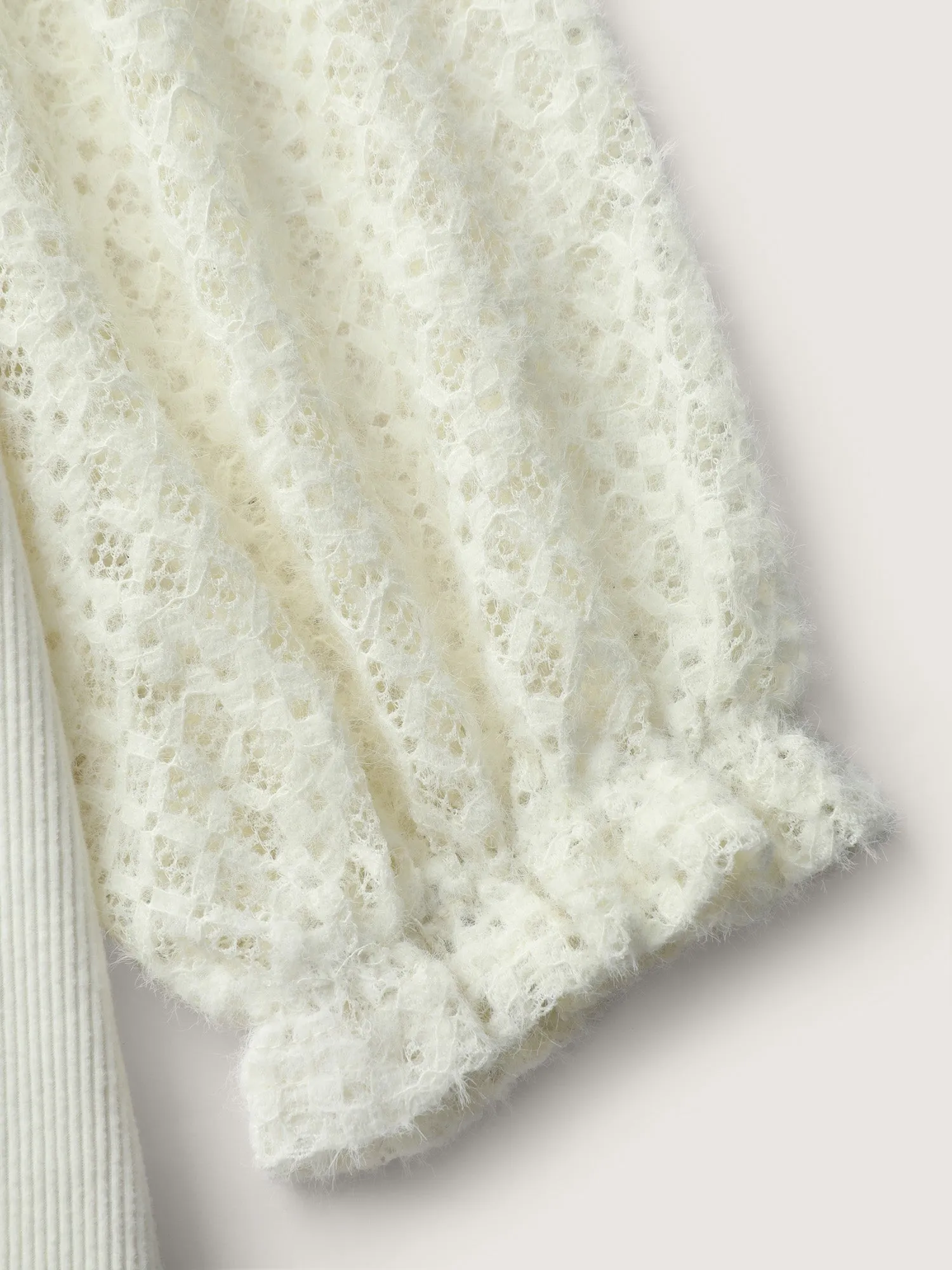 Supersoft Velvety-Feel Lace Trim Round Neck T-Shirt sold by Bloomchic product image thumbnail 5