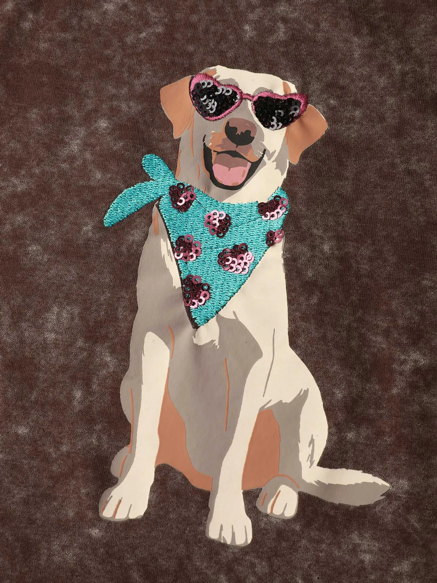 Chic Dog Pattern Snowflake Effect T-Shirt sold by Bloomchic product image thumbnail 5