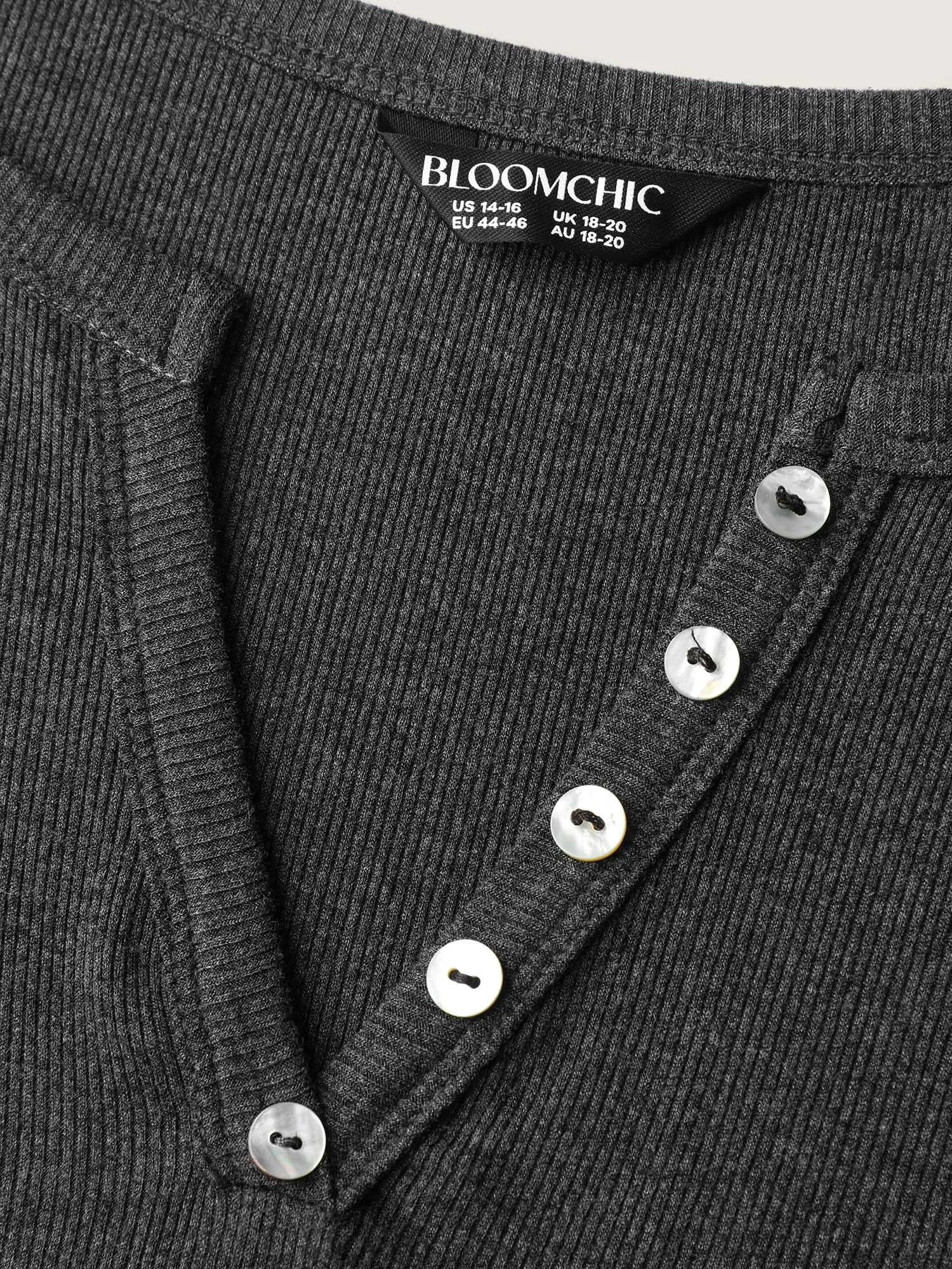 Supersoft Ribbed Split Neckline Fitted T-Shirt sold by Bloomchic product image thumbnail 5