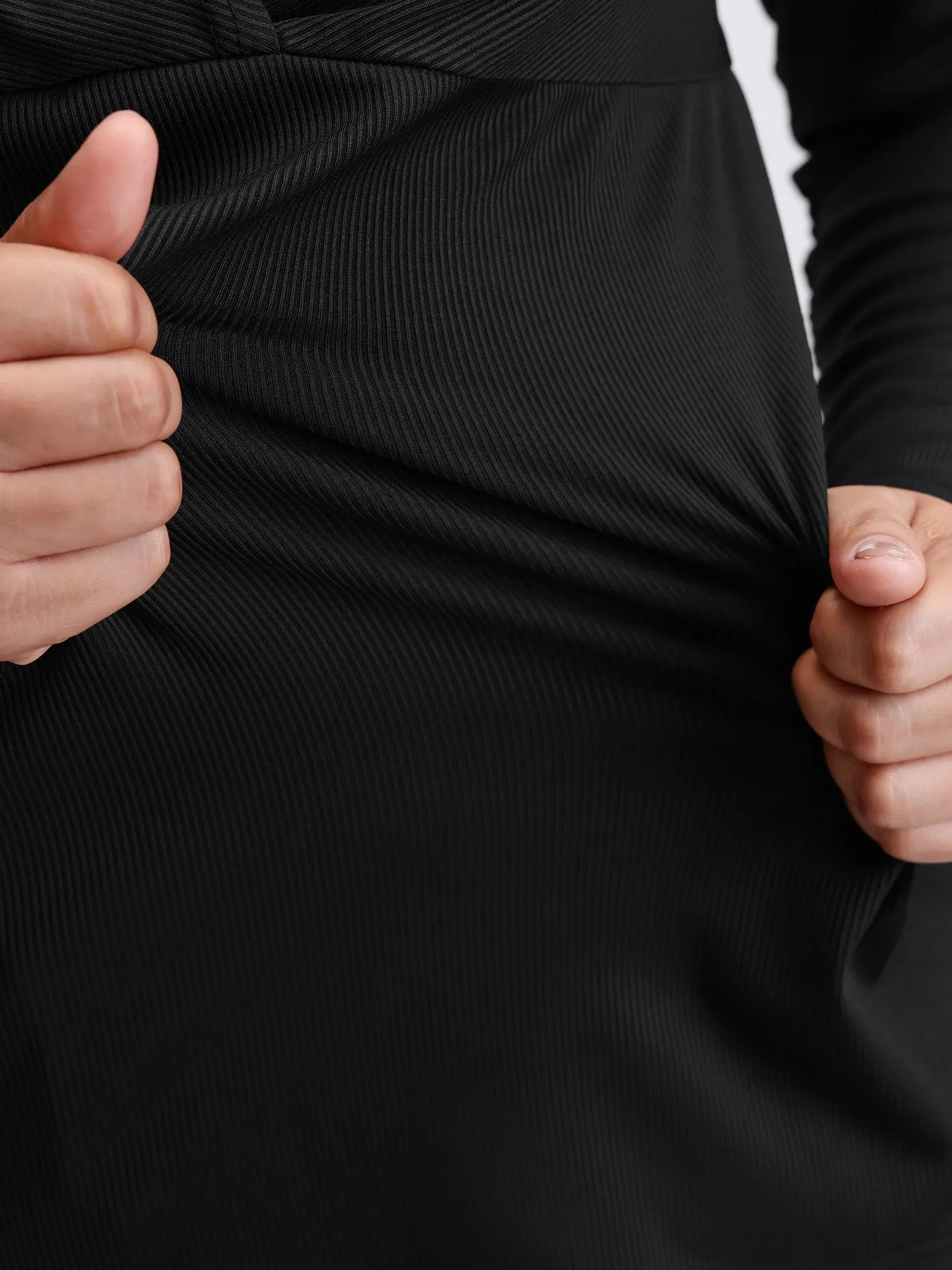 Stretchy Knotted Neckline Cozy Knit Top sold by Bloomchic product image thumbnail 4