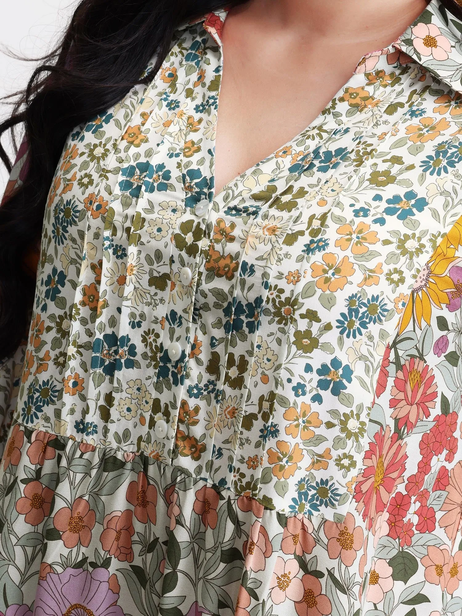 Supersoft Floral Mosaic Collar Mini Dress sold by Bloomchic product image thumbnail 2