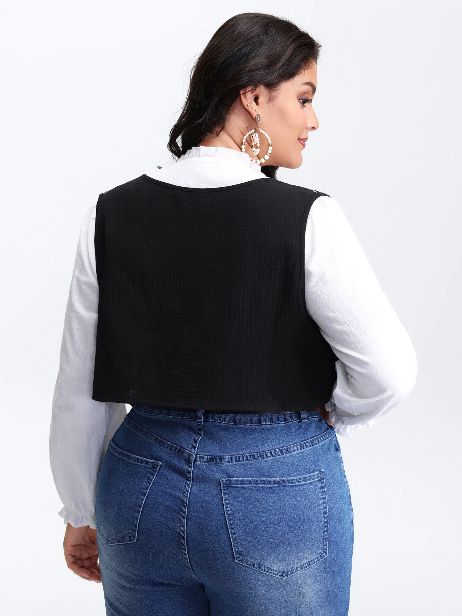 Pure Cotton Textured Embroidered Tie Vest sold by Bloomchic product image thumbnail 5