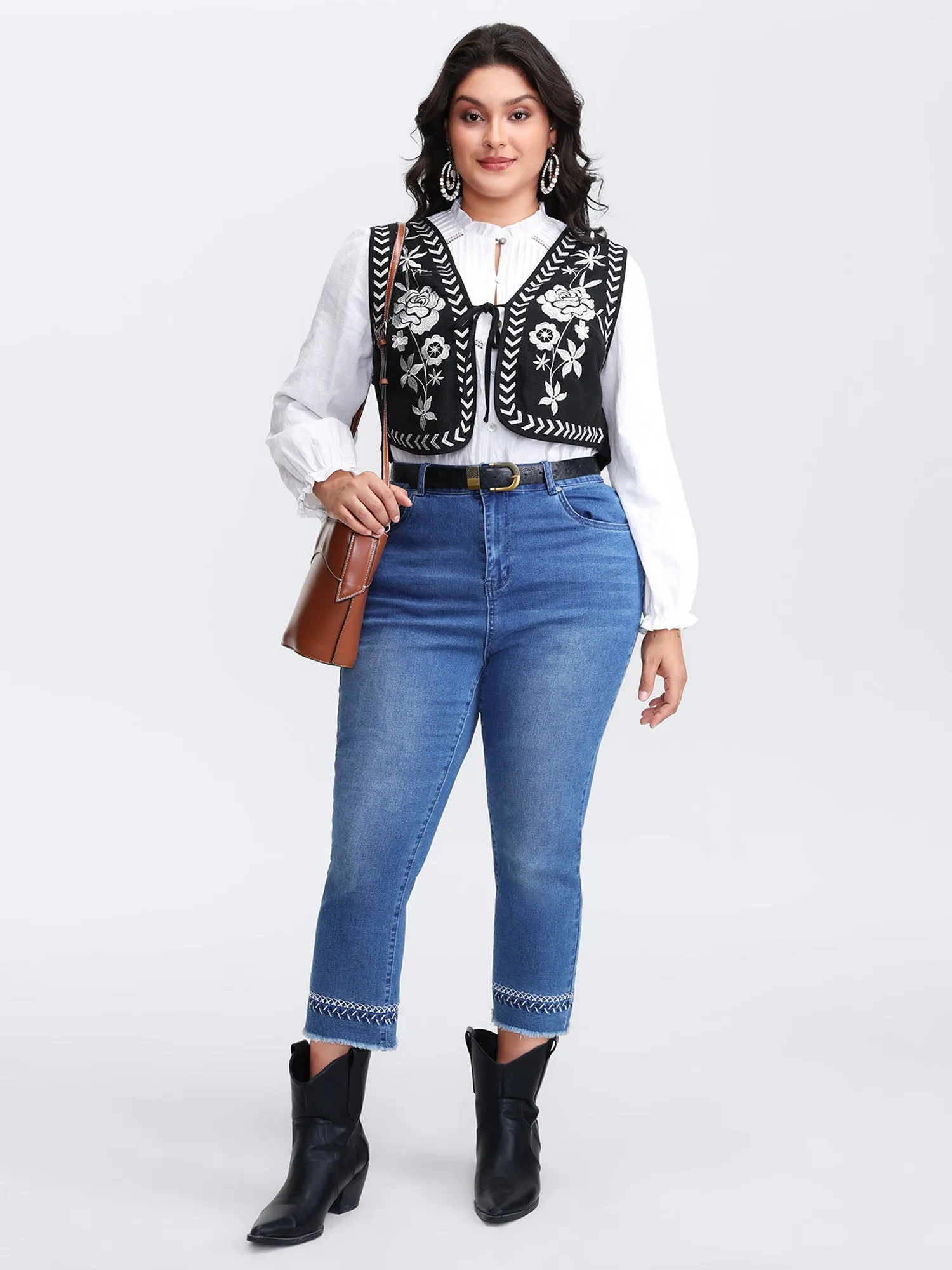 Pure Cotton Textured Embroidered Tie Vest sold by Bloomchic product image thumbnail 3