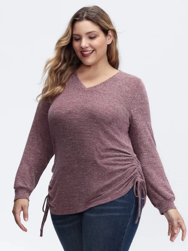 Stretchy Drawstring Side T-Shirt sold by Bloomchic