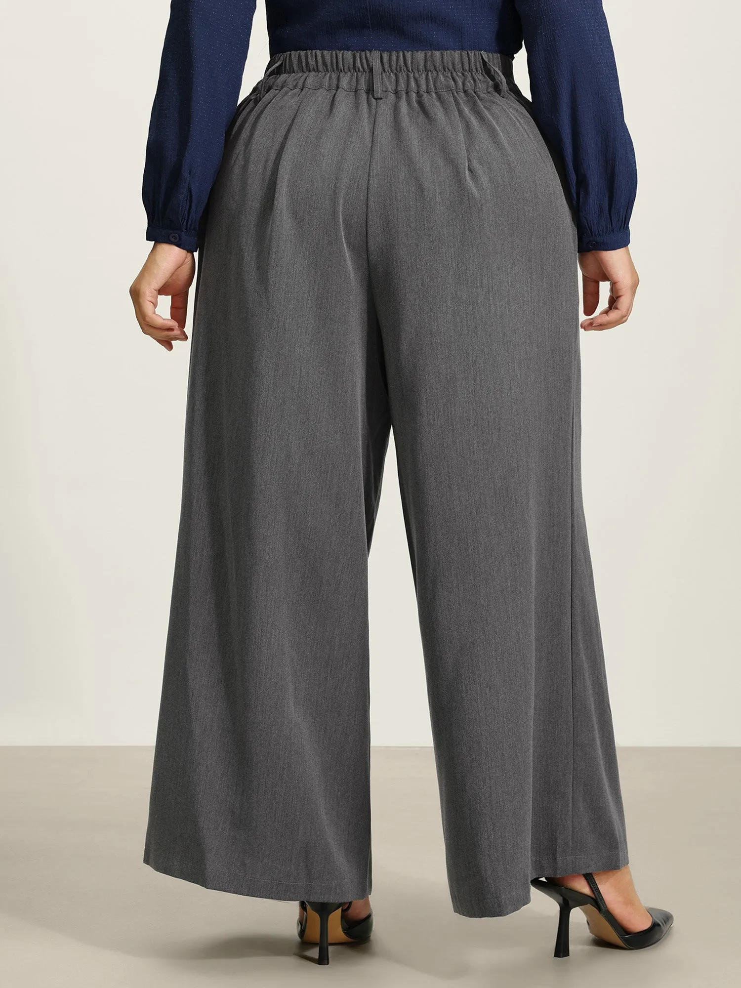 Double-Button Pleated Detail Wide-Leg Pants sold by Bloomchic product image thumbnail 5