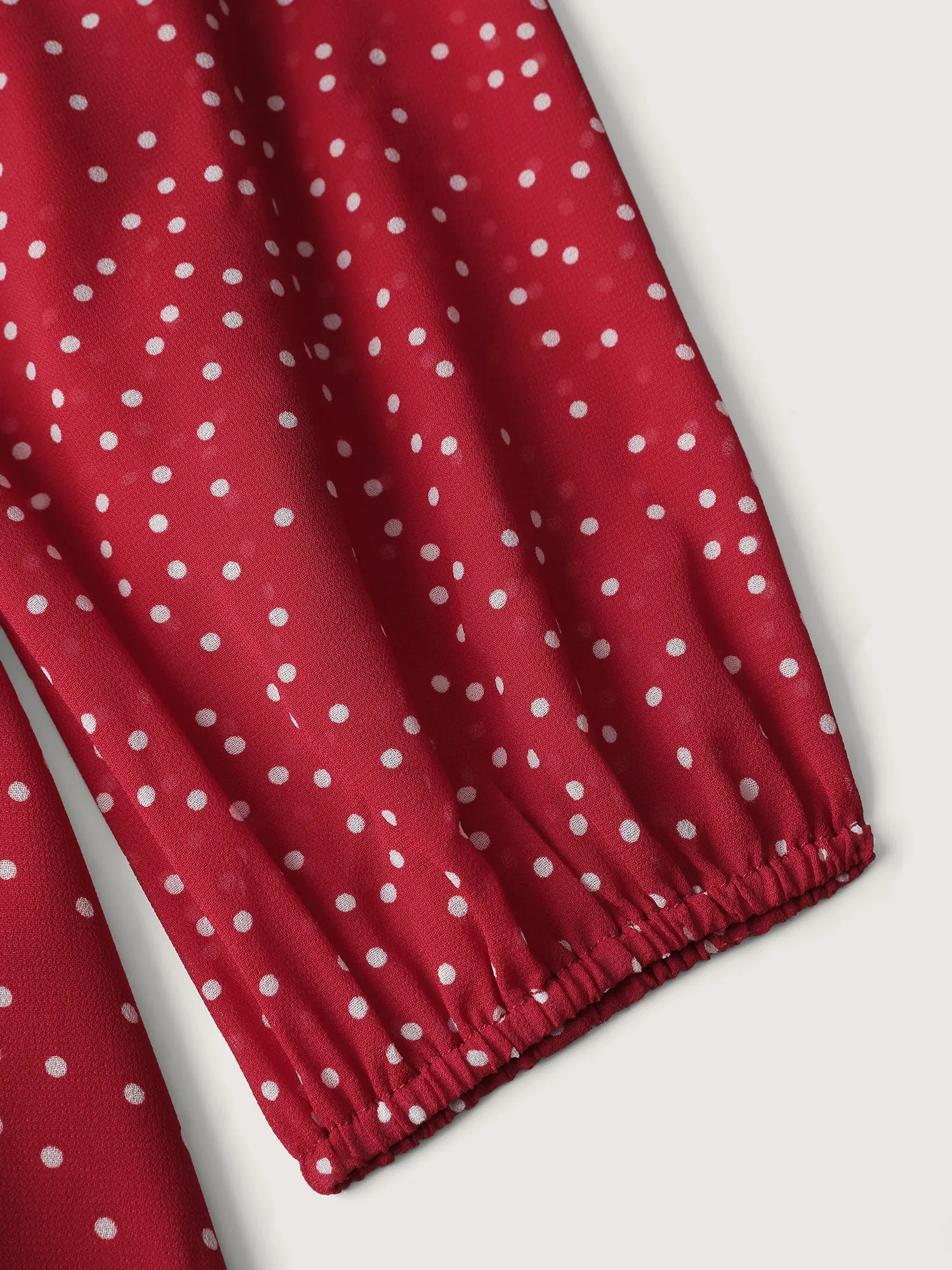 Polka Dot Ruffle Hem Wrap Dress sold by Bloomchic product image thumbnail 5