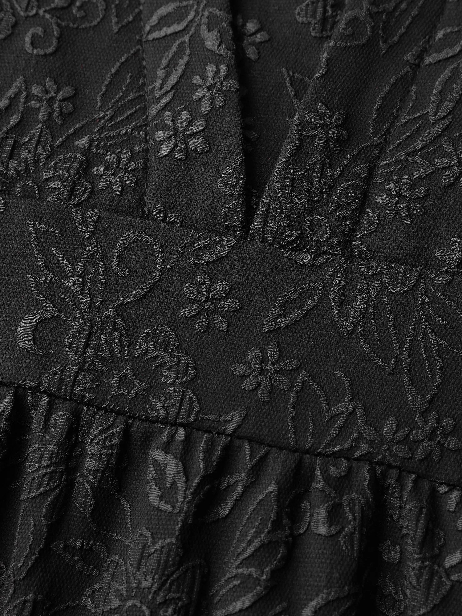 Solid Jacquard Puff Sleeve Midi Dress sold by Bloomchic product image thumbnail 5