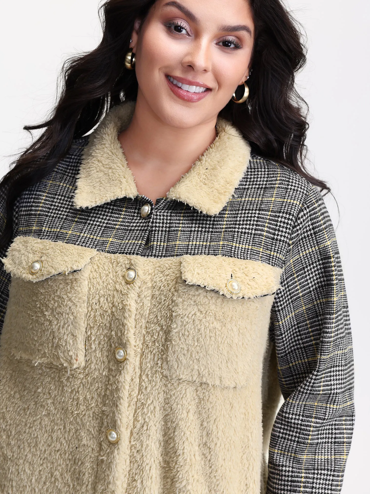 Plush Patchwork Patch Pockets Jacket sold by Bloomchic product image thumbnail 2