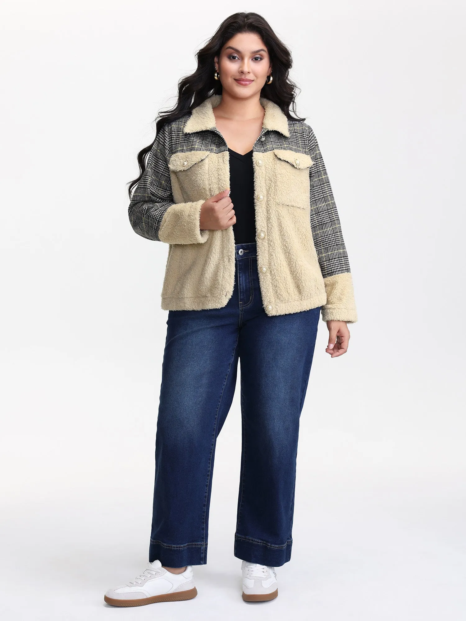 Plush Patchwork Patch Pockets Jacket sold by Bloomchic product image thumbnail 4