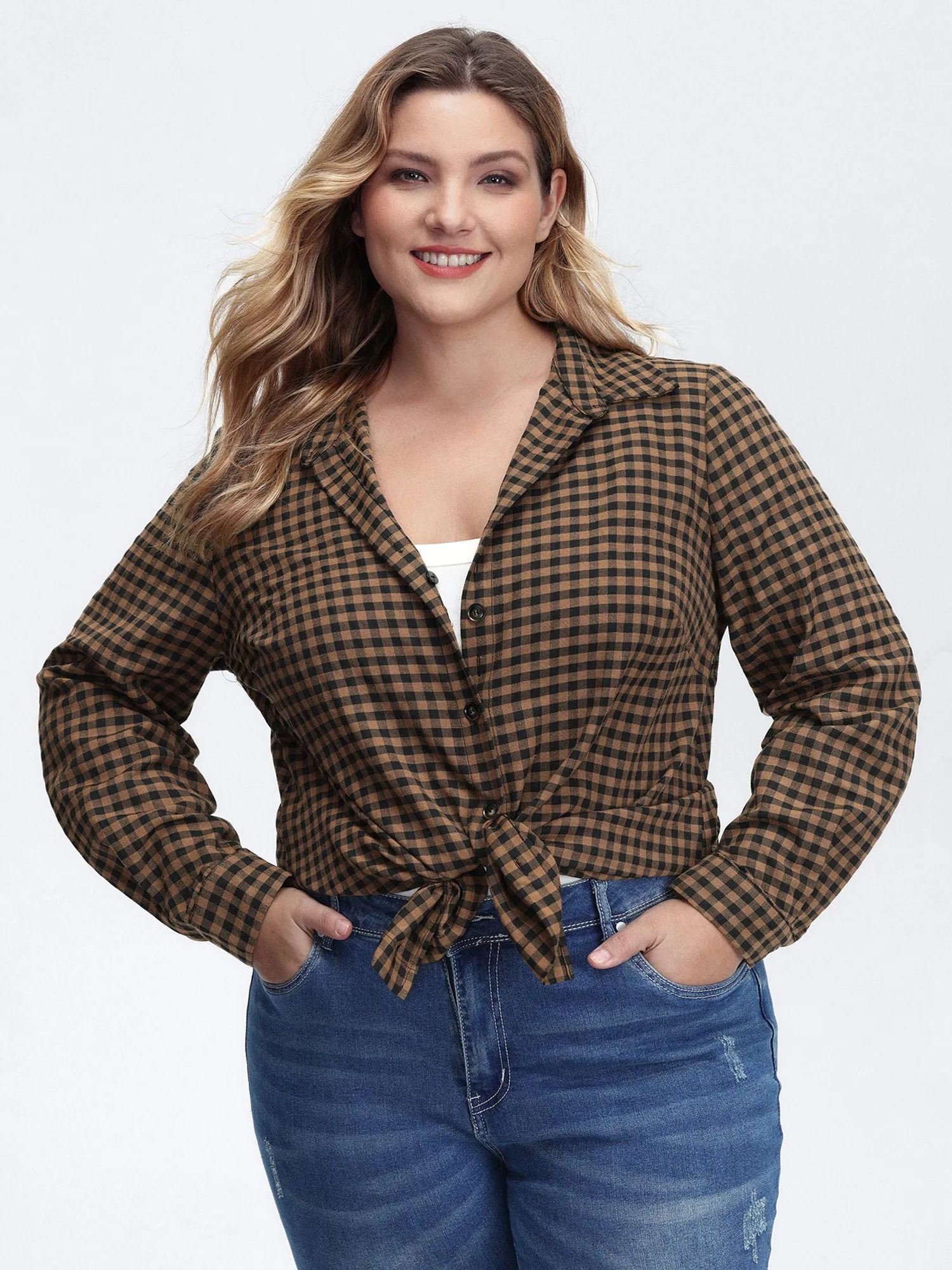 Checkered Button-Down Shirt sold by Bloomchic product image thumbnail 2