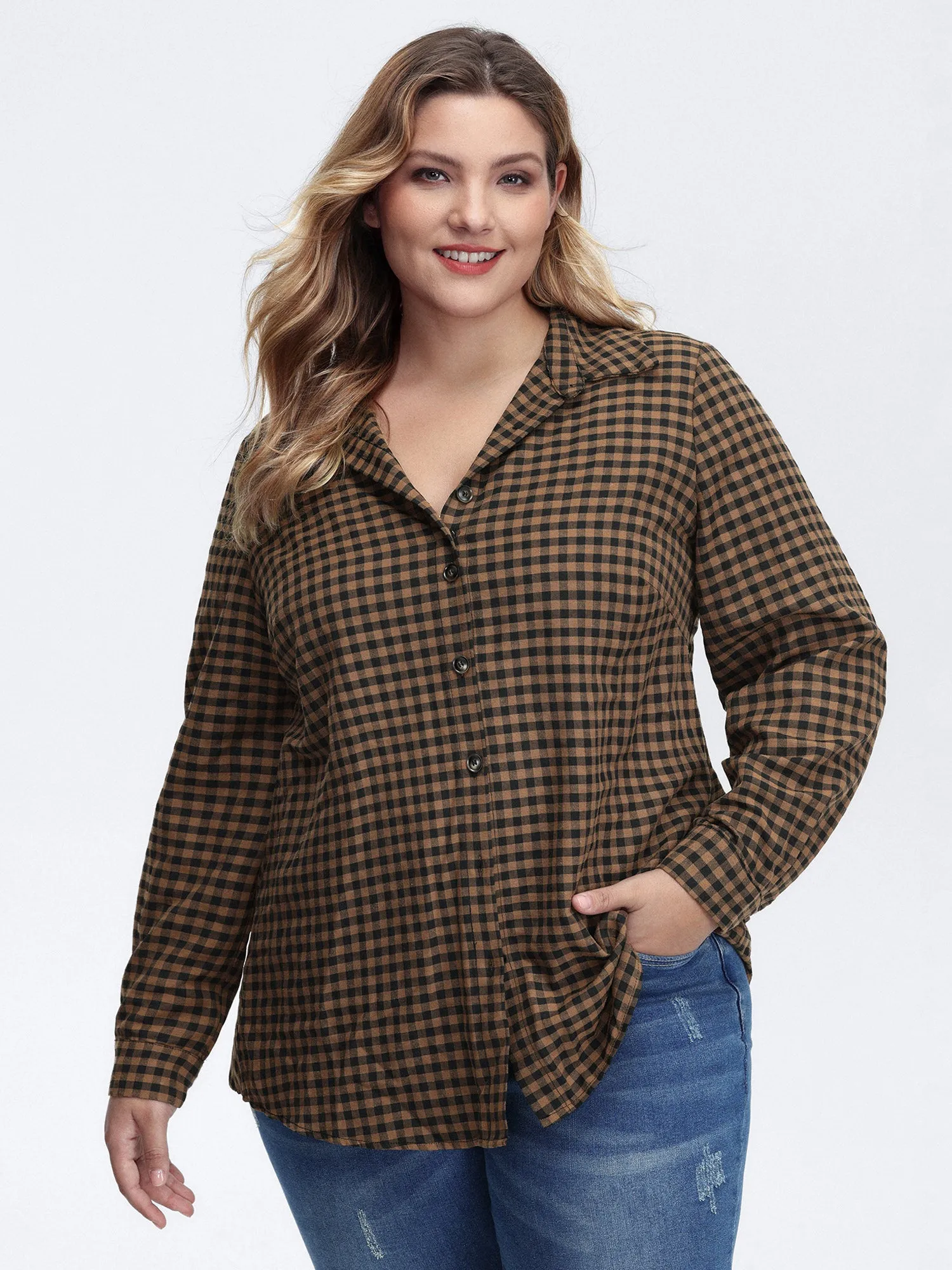 Checkered Button-Down Shirt sold by Bloomchic product image thumbnail 4
