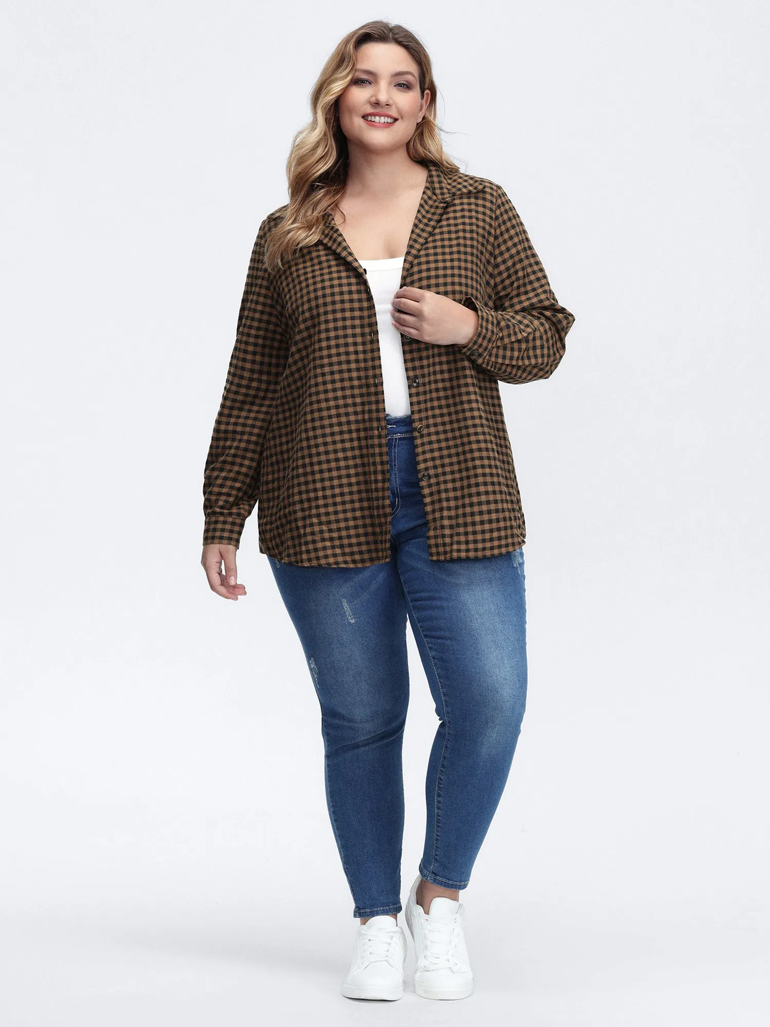 Checkered Button-Down Shirt sold by Bloomchic product image thumbnail 3