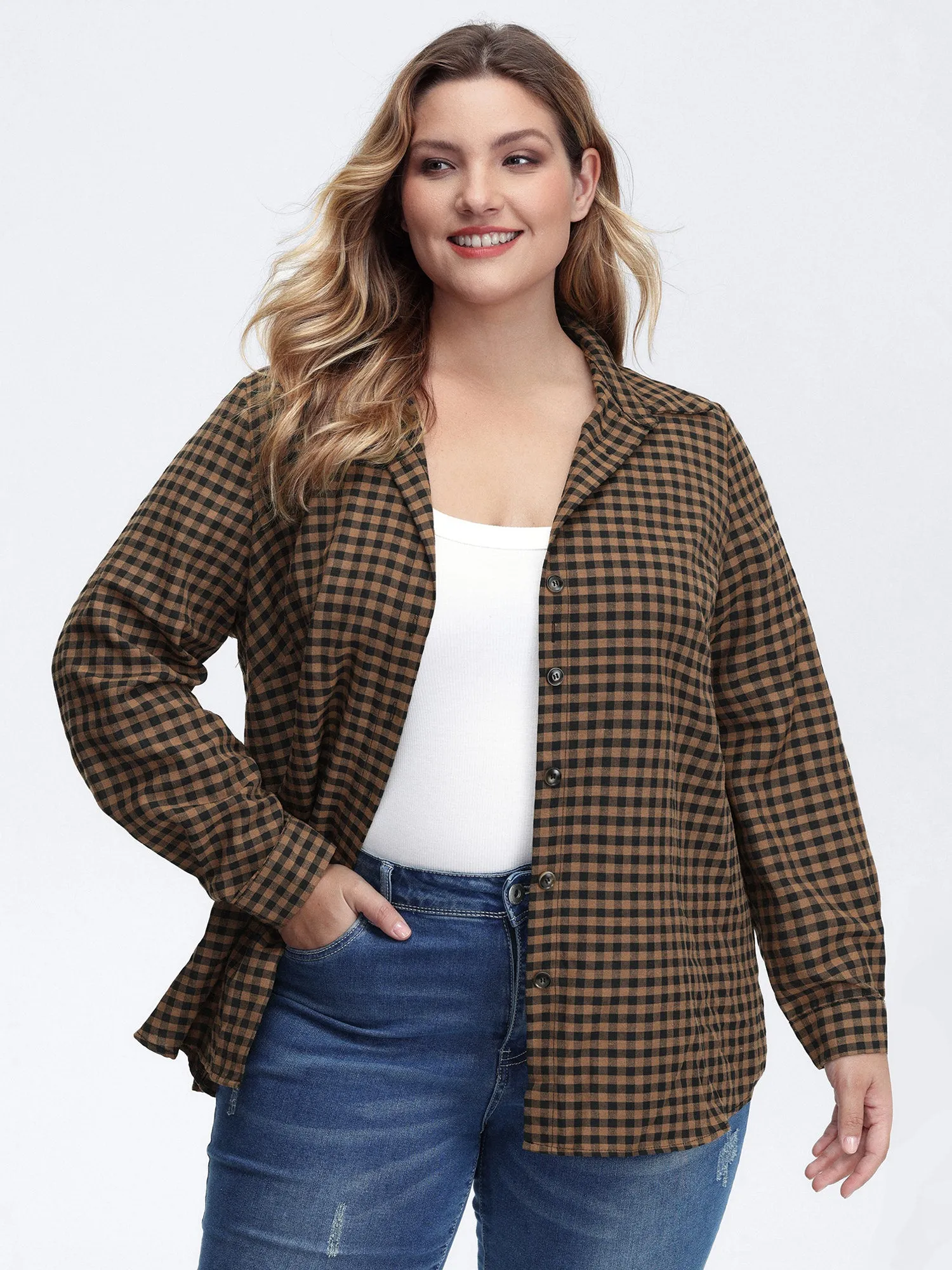 Checkered Button-Down Shirt sold by Bloomchic