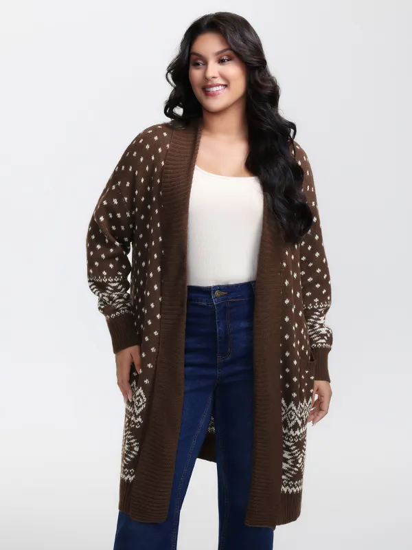 Polka Dots Kimono Collar Knit Cardigan sold by Bloomchic