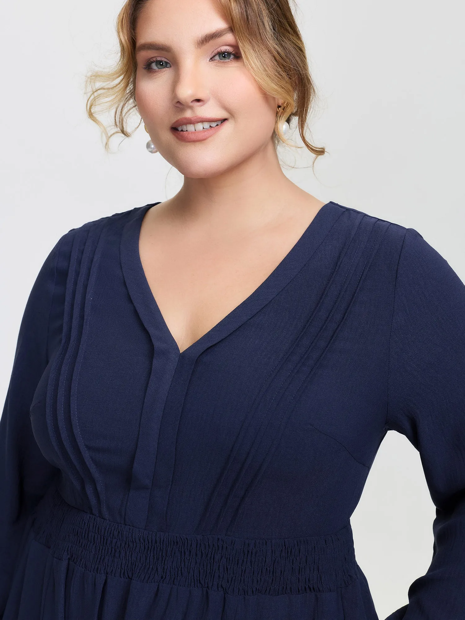 Textured Shirred Waist Pockets Maxi Dress sold by Bloomchic product image thumbnail 2