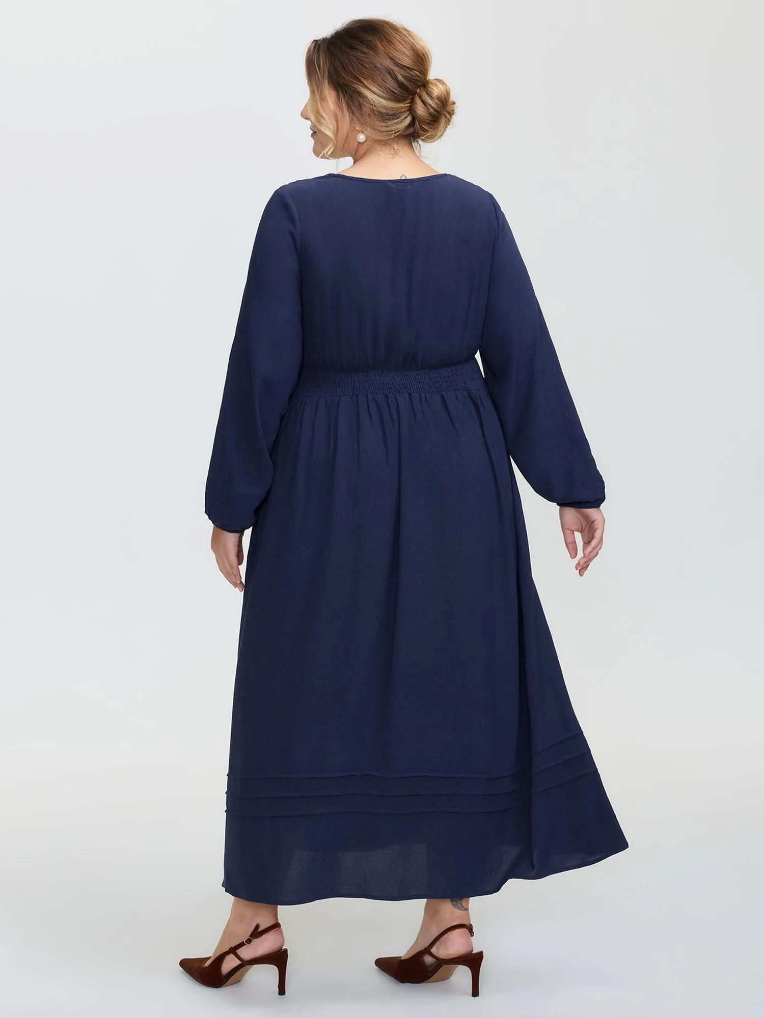 Textured Shirred Waist Pockets Maxi Dress sold by Bloomchic product image thumbnail 4