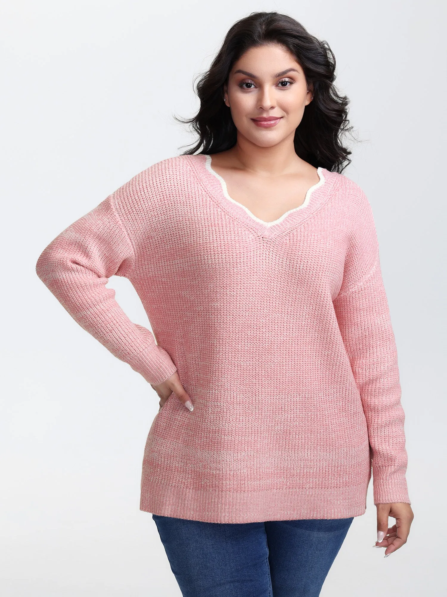 Scalloped Neckline Back-Tie Pullover sold by Bloomchic product image thumbnail 2