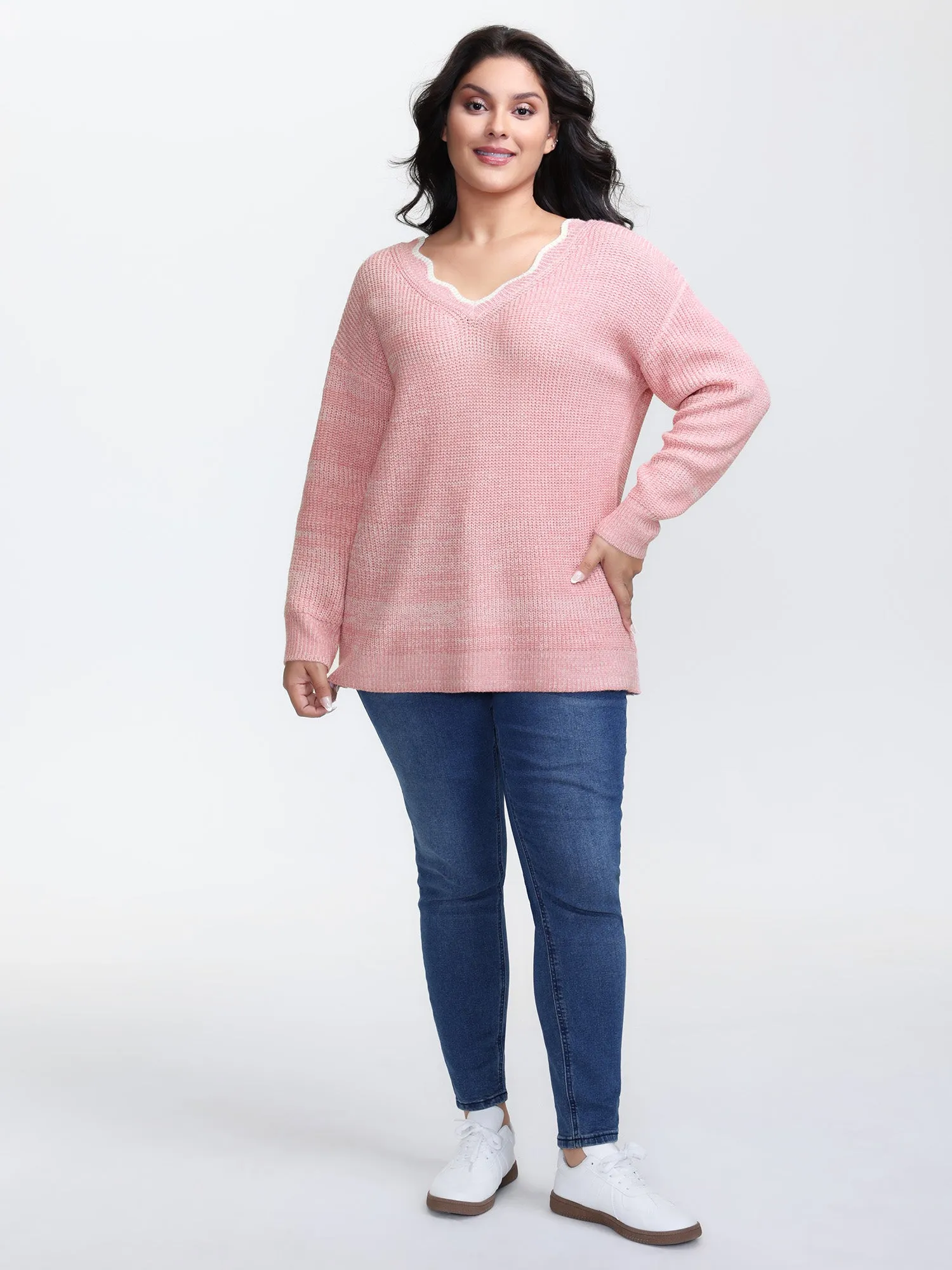 Scalloped Neckline Back-Tie Pullover sold by Bloomchic product image thumbnail 3