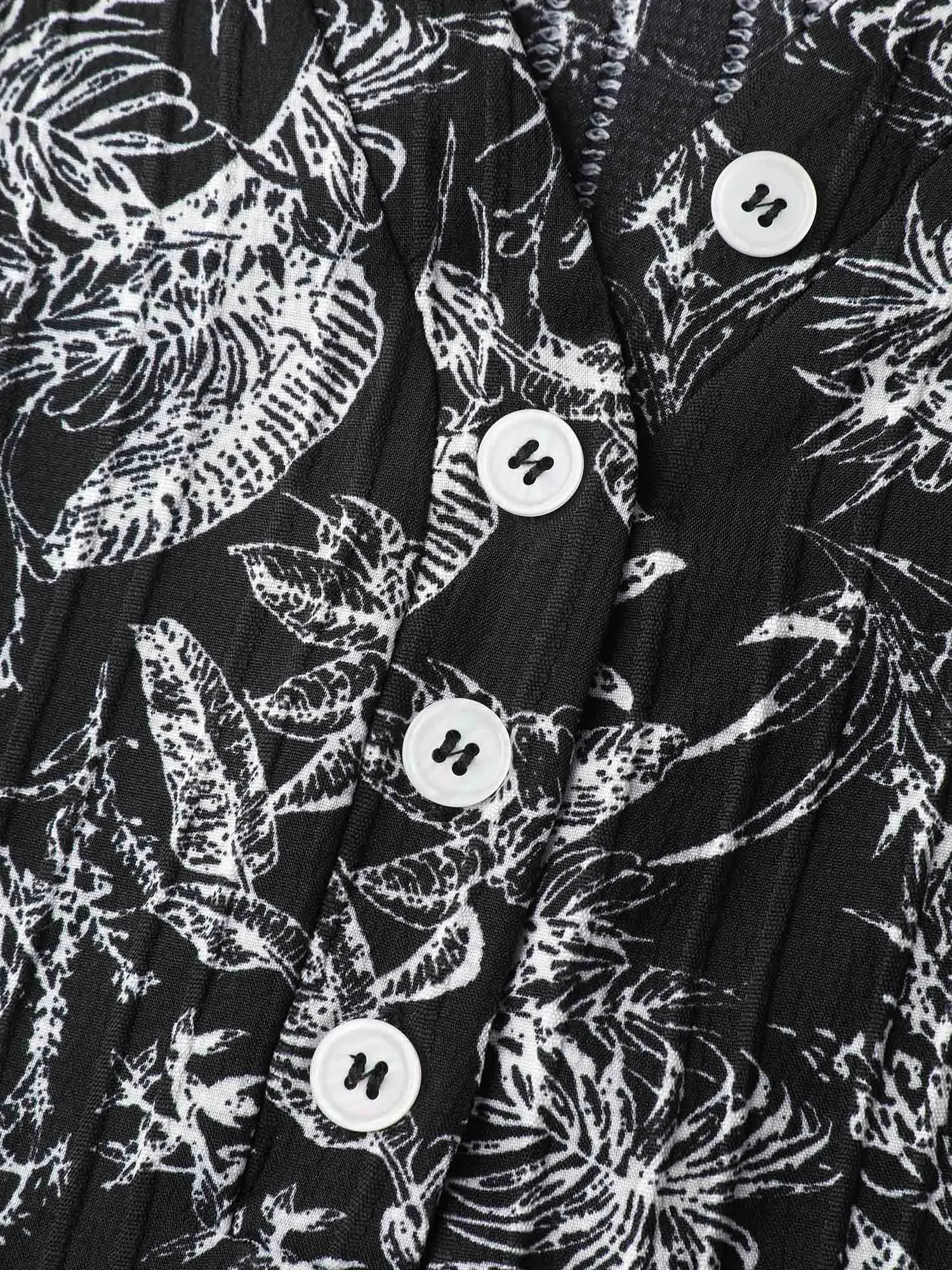 Floral Print Half-Open Placket Blouse sold by Bloomchic product image thumbnail 5