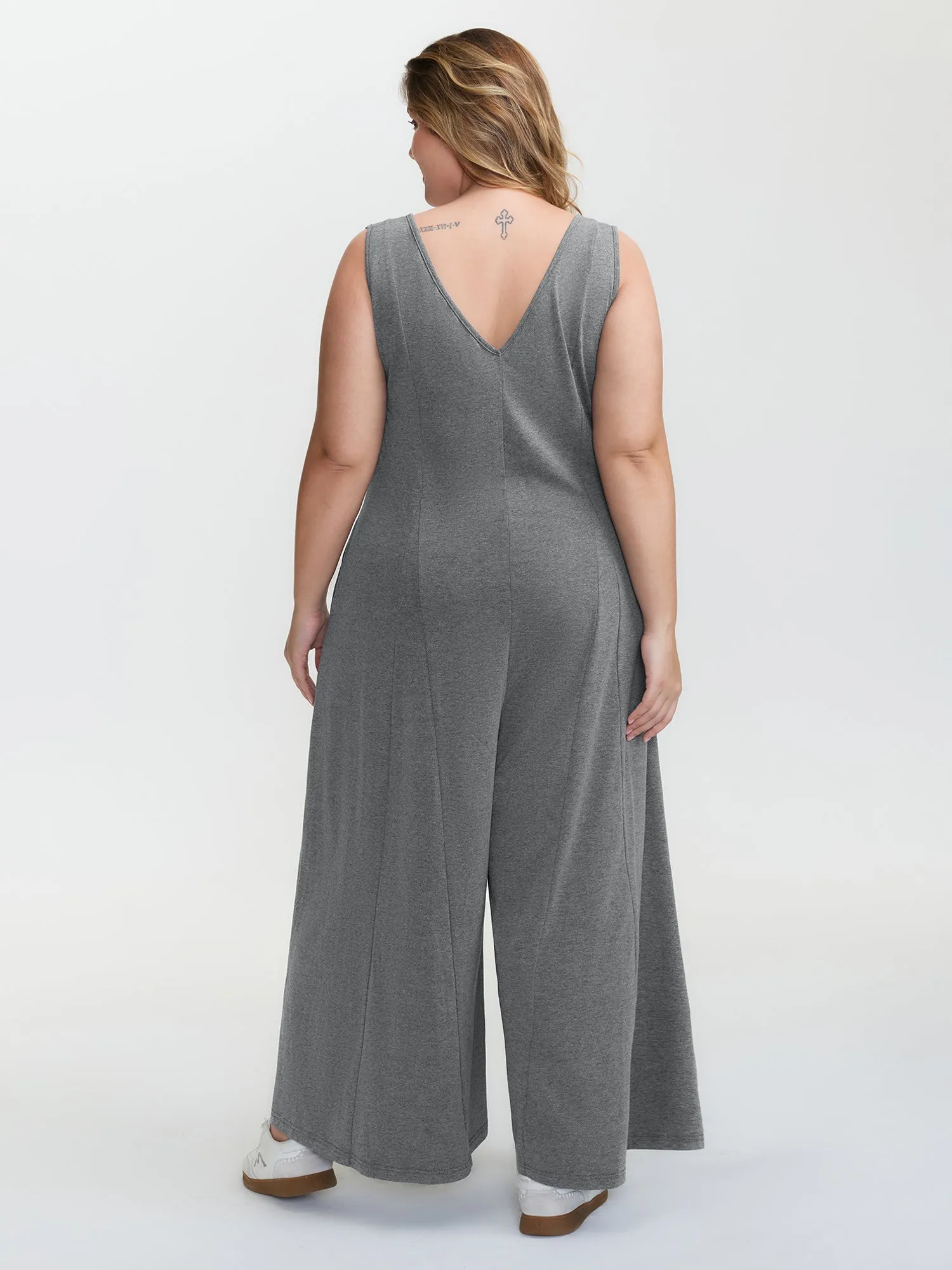 Stretchy Flowy V-Neck Jumpsuit sold by Bloomchic product image thumbnail 5