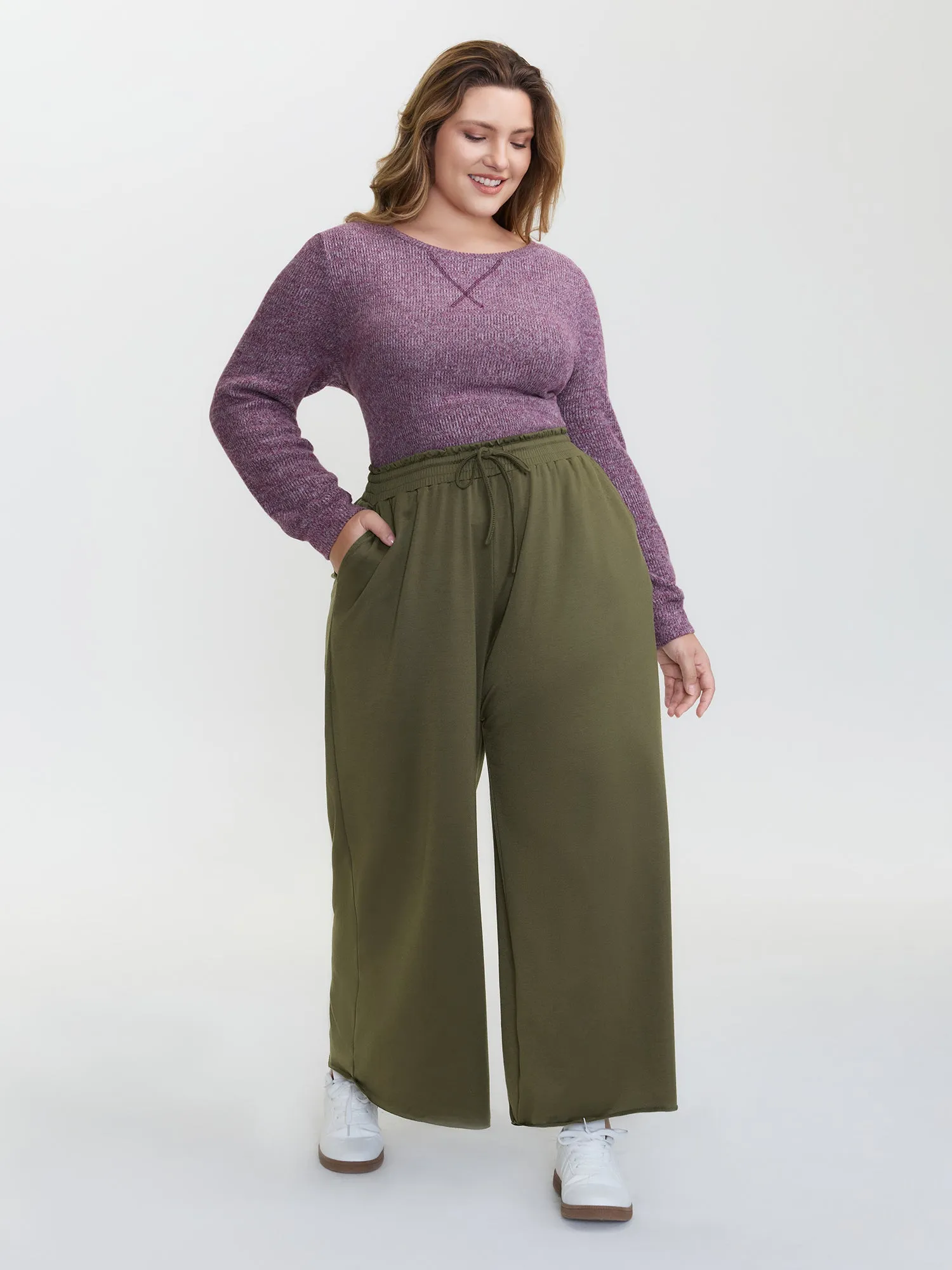 Shirred Waist-Tie Wide-Leg Pants sold by Bloomchic product image thumbnail 2